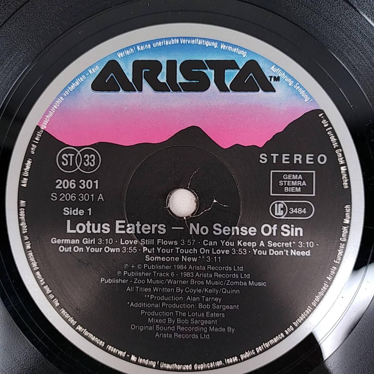Album vinyle 33T No sense of sin - The lotus eaters - Bon état - Vue 2 - 