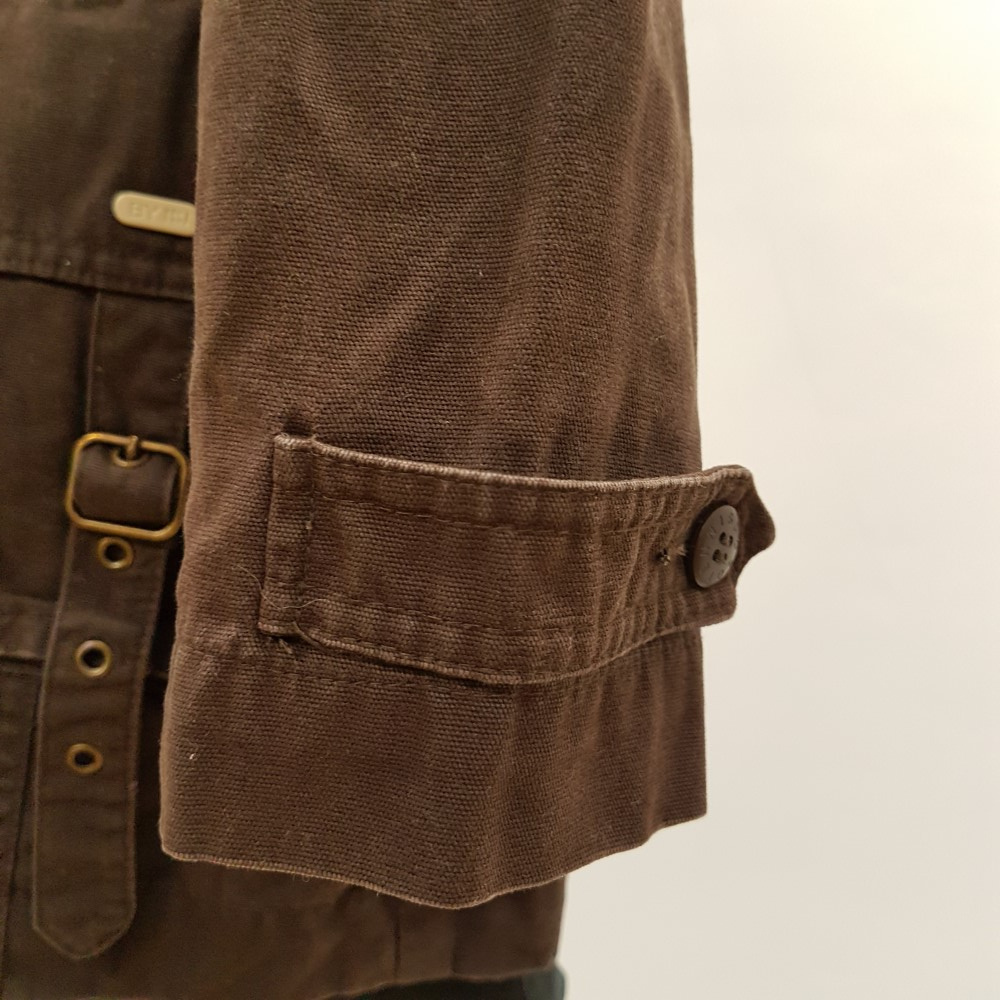 Manteau en coton style toile canvas couleur chocolat - DOROTENNIS - taille 0 Bon état - Vue 5 - 