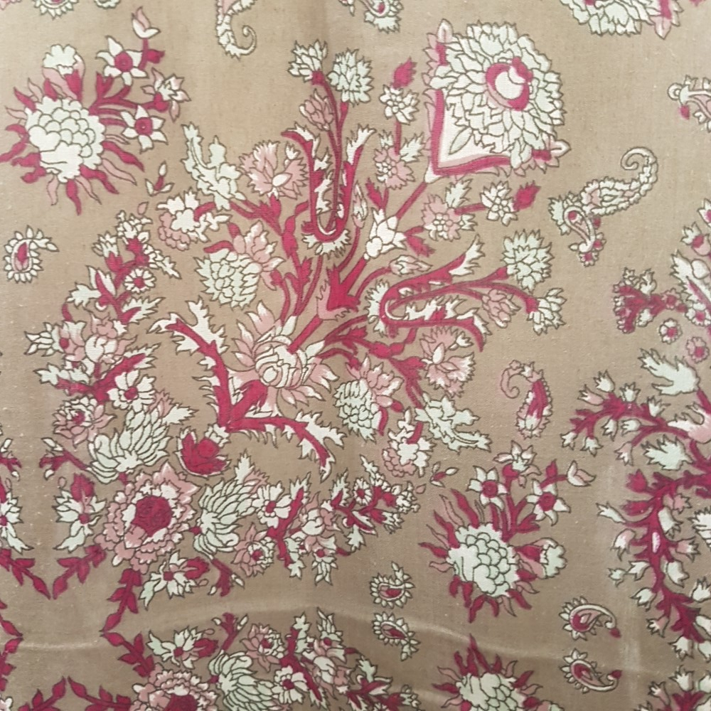 Blouse taupe à fleurs roses, blanches et violettes - ARMAND THIERY - Taille 6 - Photo 7