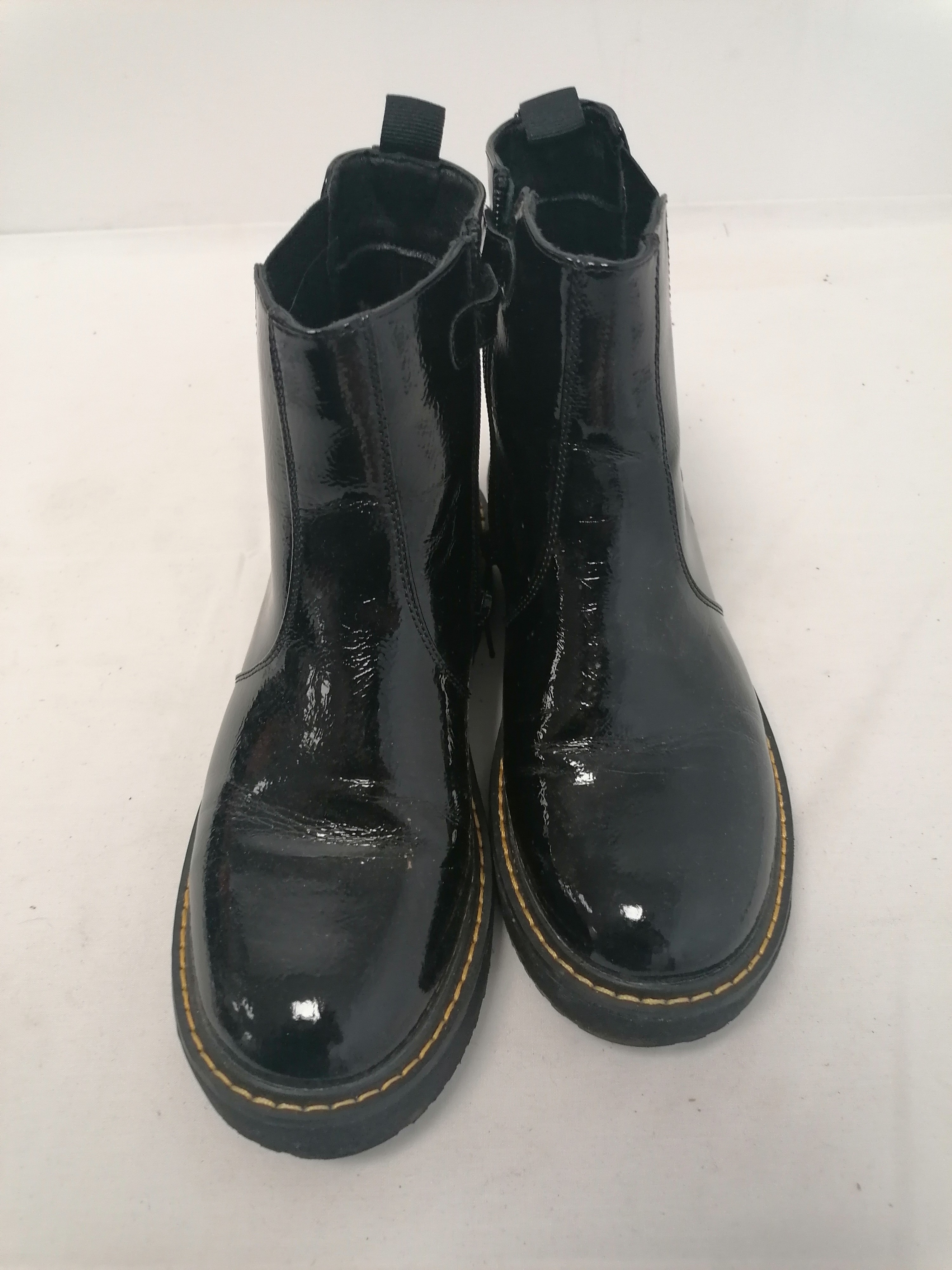 Bottines noires brillantes fermeture éclair La Redoute pointure 37 C056 - Photo 4