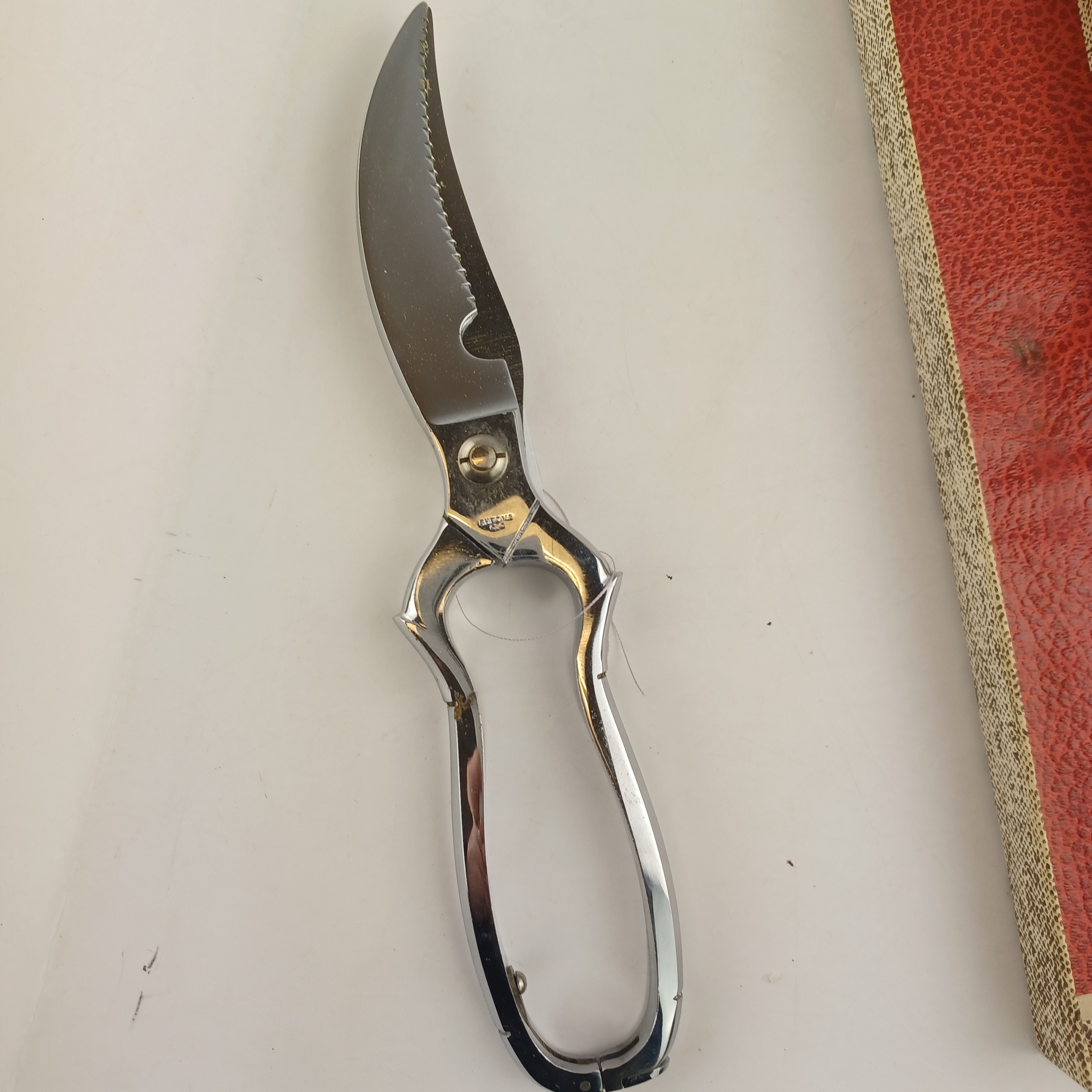 Sécateur ancien Chrome C.C. de 24 cm dans sa Boîte d’origine Très bon état - Vue 5 - 