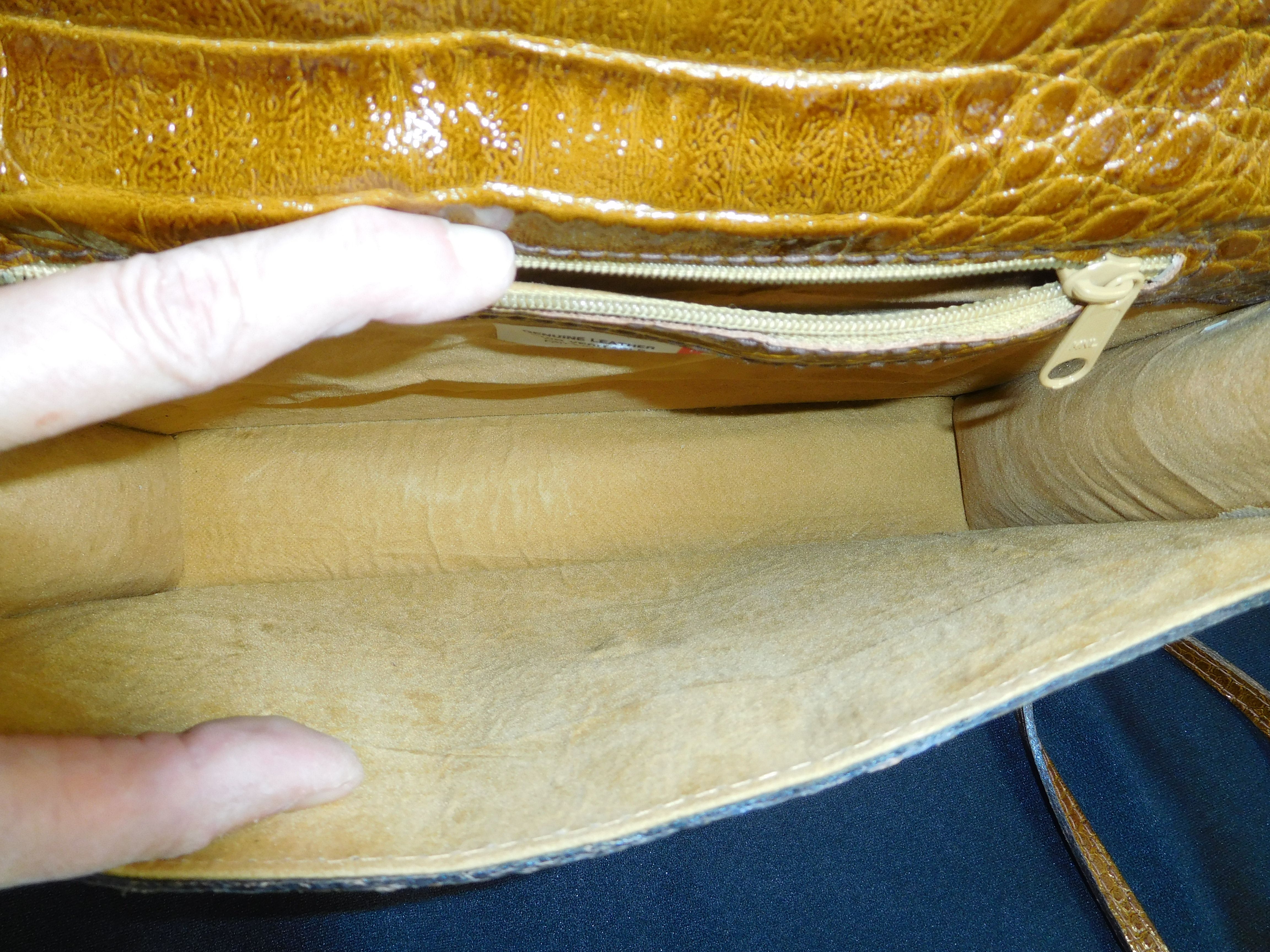 Sac A Main Vintage En Cuir Véritable d'Italie - Style Patchwork Et Croco°° - Photo 7