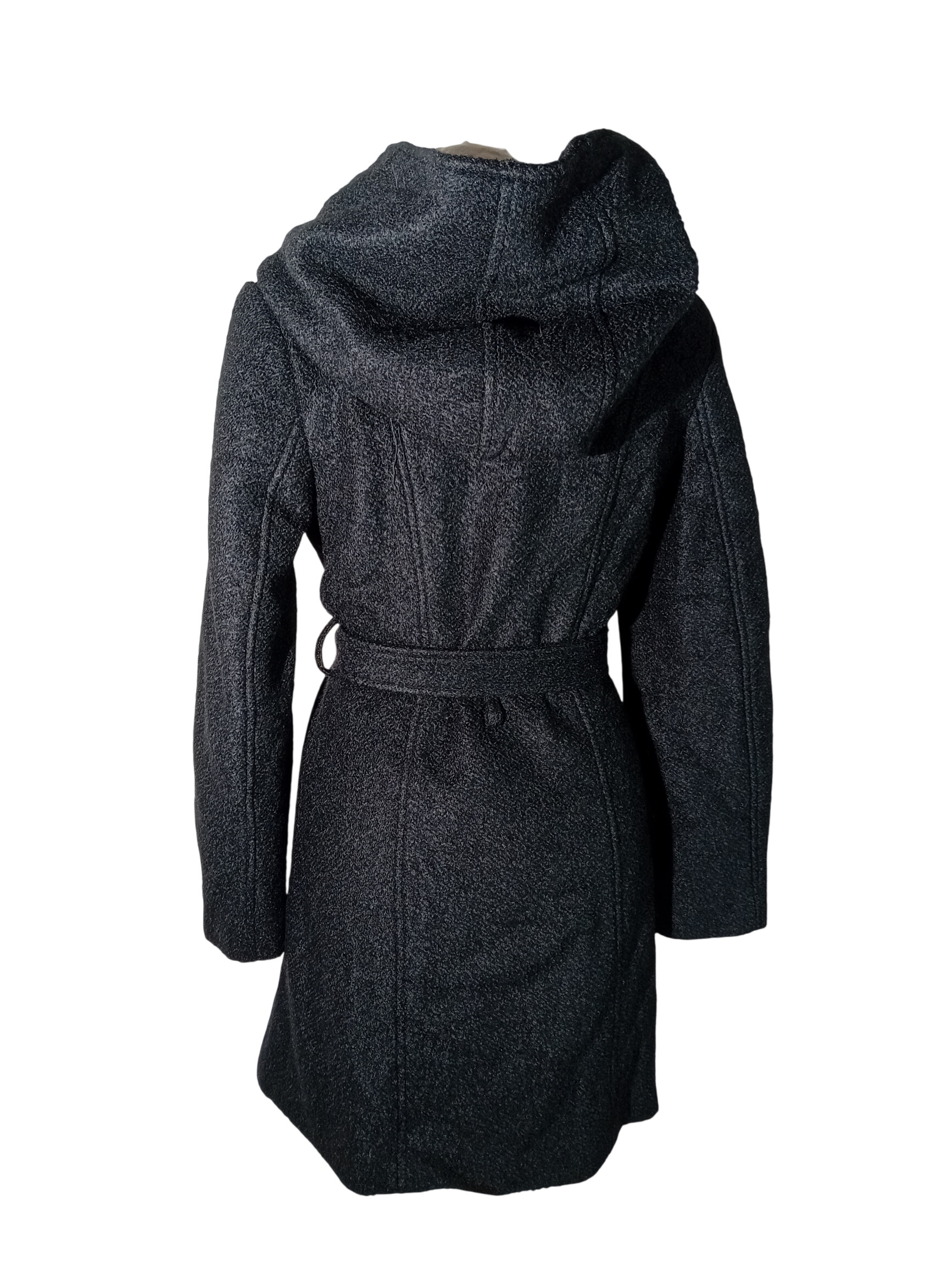 Manteau Noir Anna Field À Capuche Ceinturé S 36 (T3691) Très bon état - Vue 2 - 
