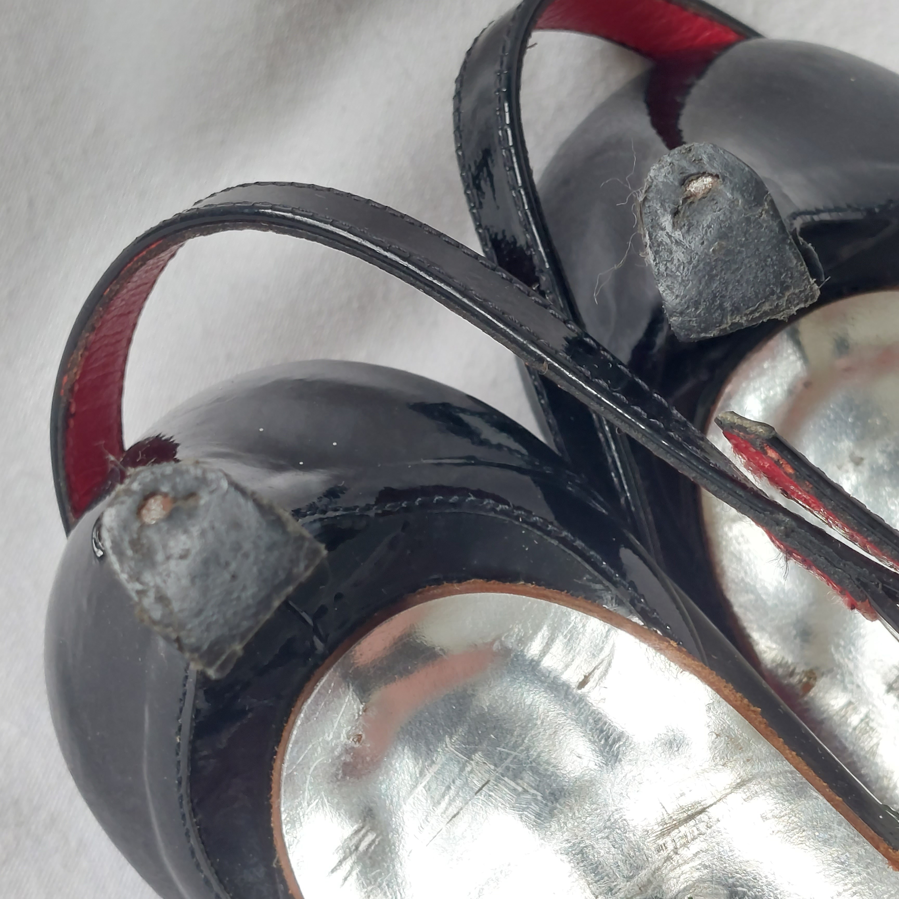 Escarpins pointus à talons - rouge - noir - Free Lance Paris - 37 ½ - cuir véritable - Bon état - Photo 6