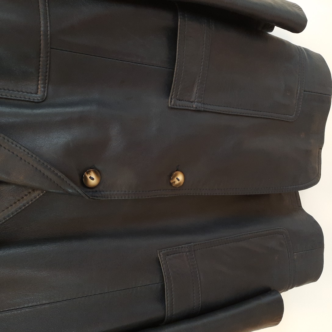 Veste 3/4 Cuir marine classique chic T 50  - Vue 4 - 