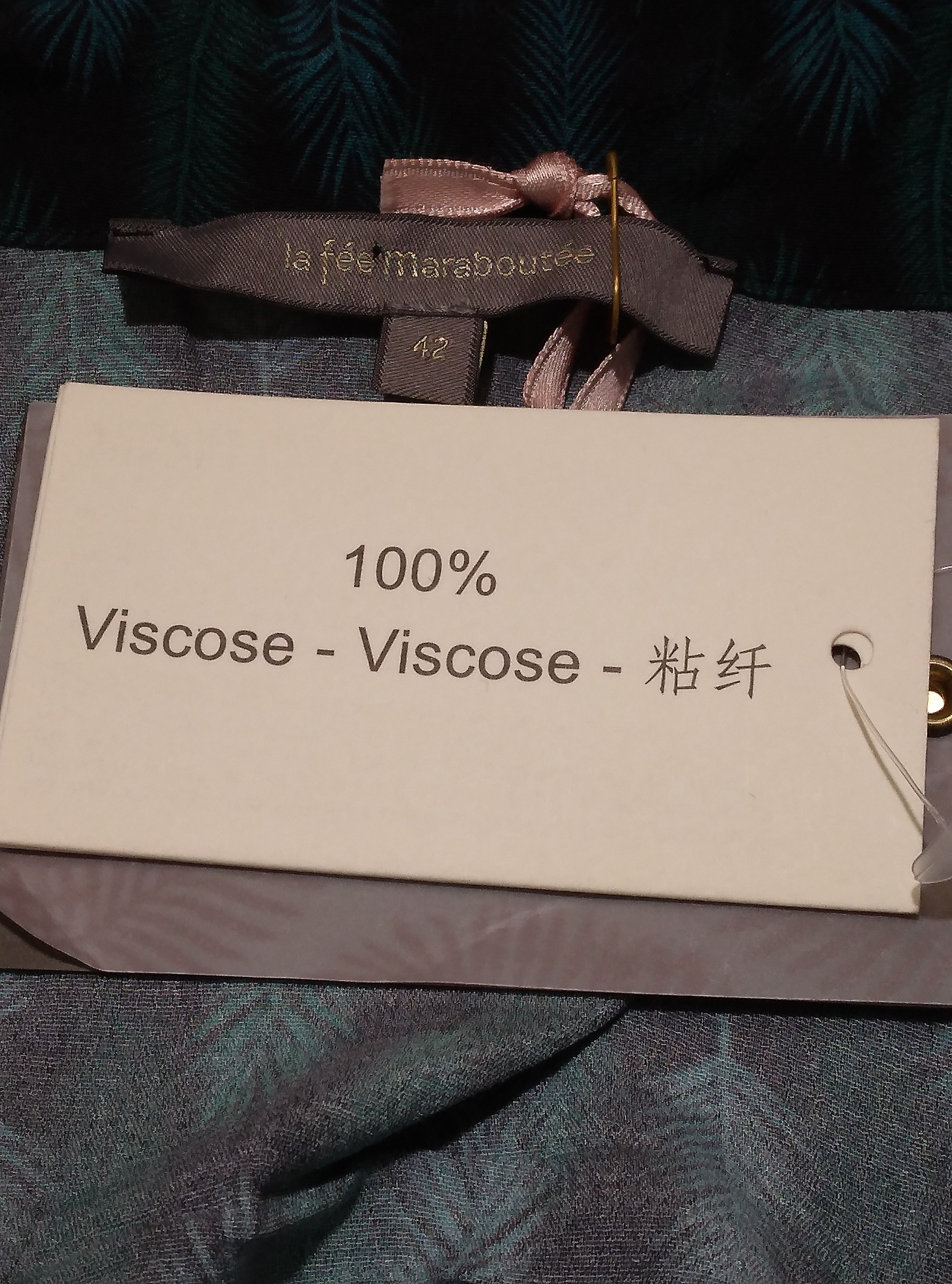 Chemise imprimé feuillage, La Fée Maraboutée - 42 Comme neuf - Vue 8 - 