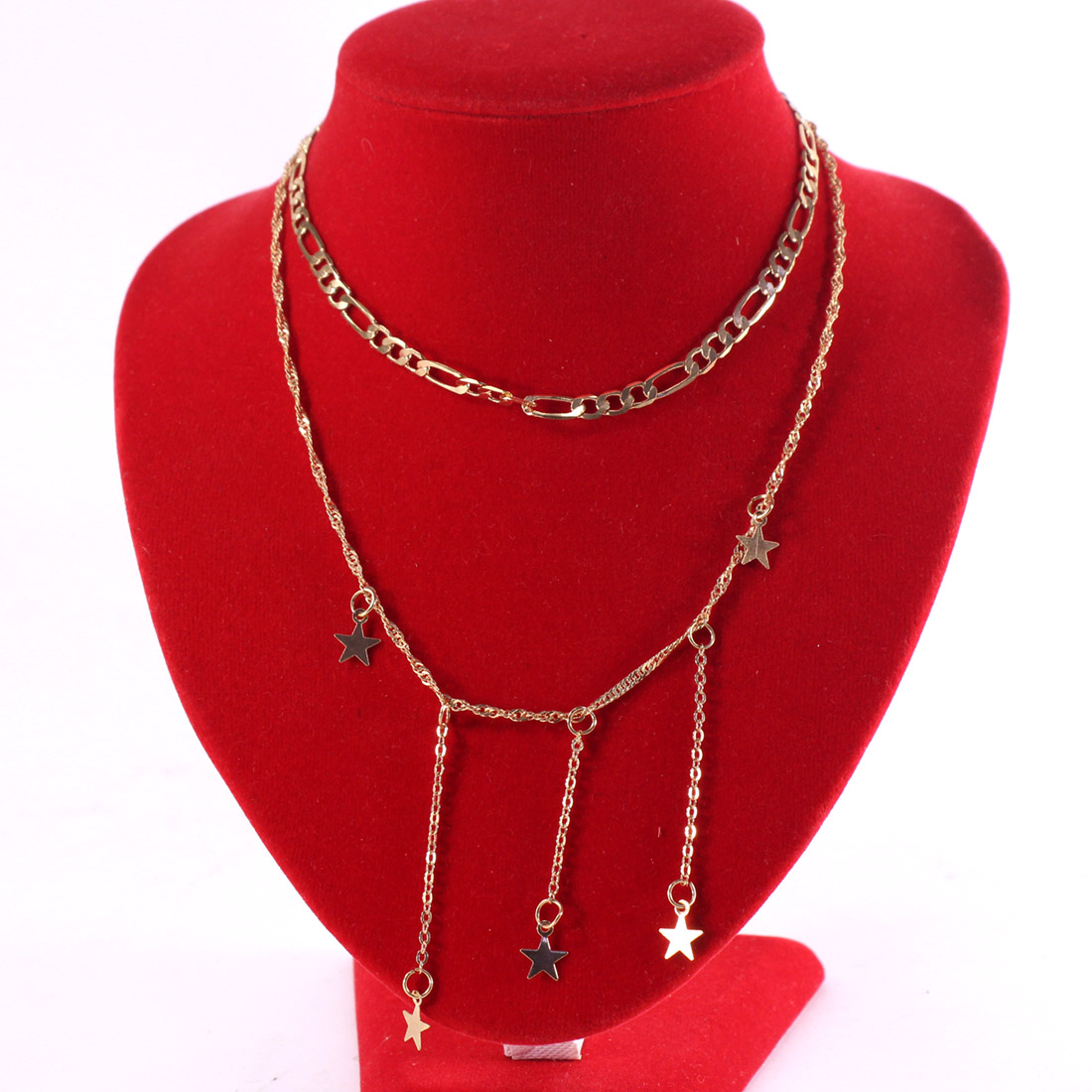 Voir photo 2 de Collier + bracelet en métal doré Collier + bracelet en métal doré Bon état - Vue 2 -