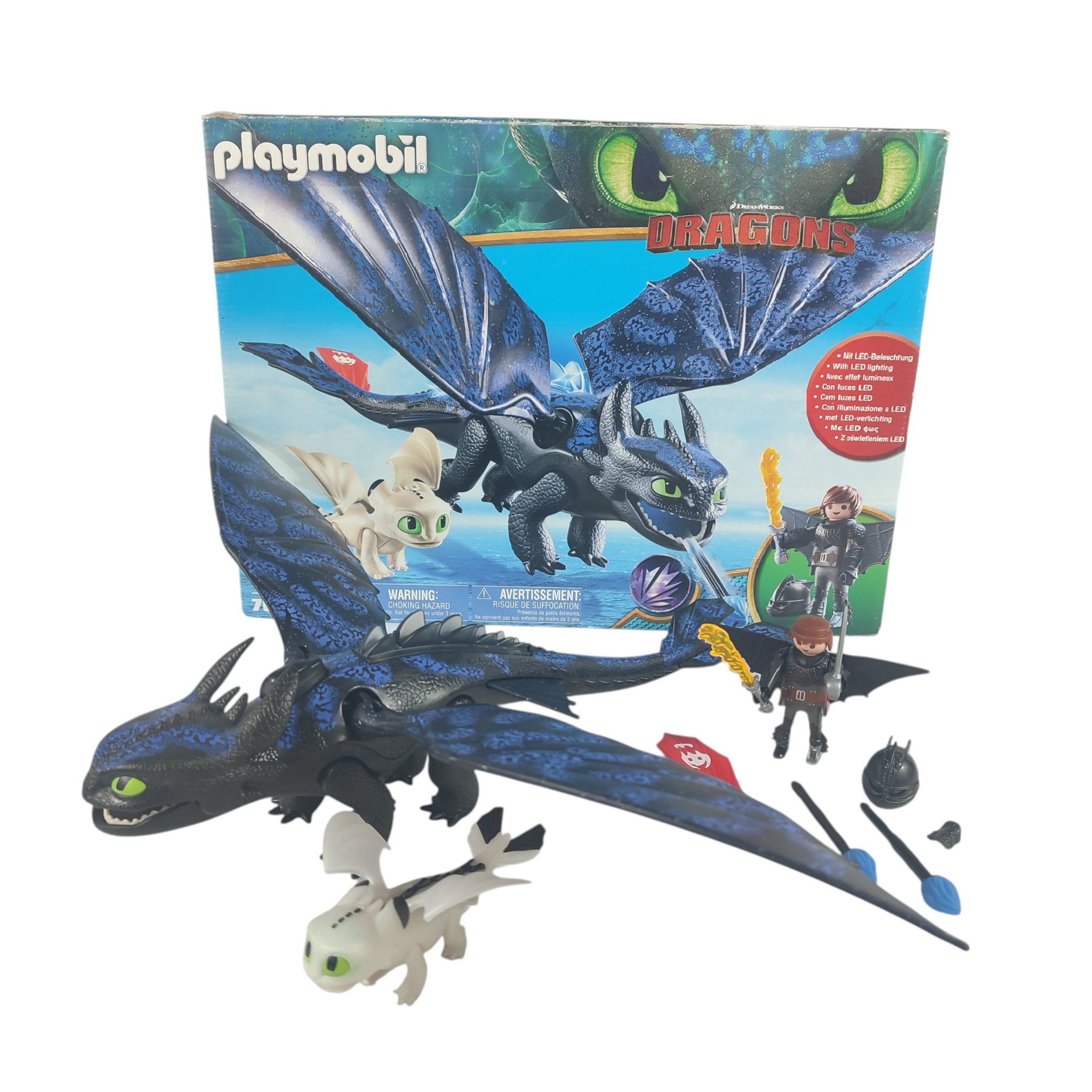 Voir photo 2 de Playmobil Dragons - Harold & Krokmou (fonctionnel) Playmobil Dragons - Harold & Krokmou (fonctionnel) Bon état - Vue 2 -