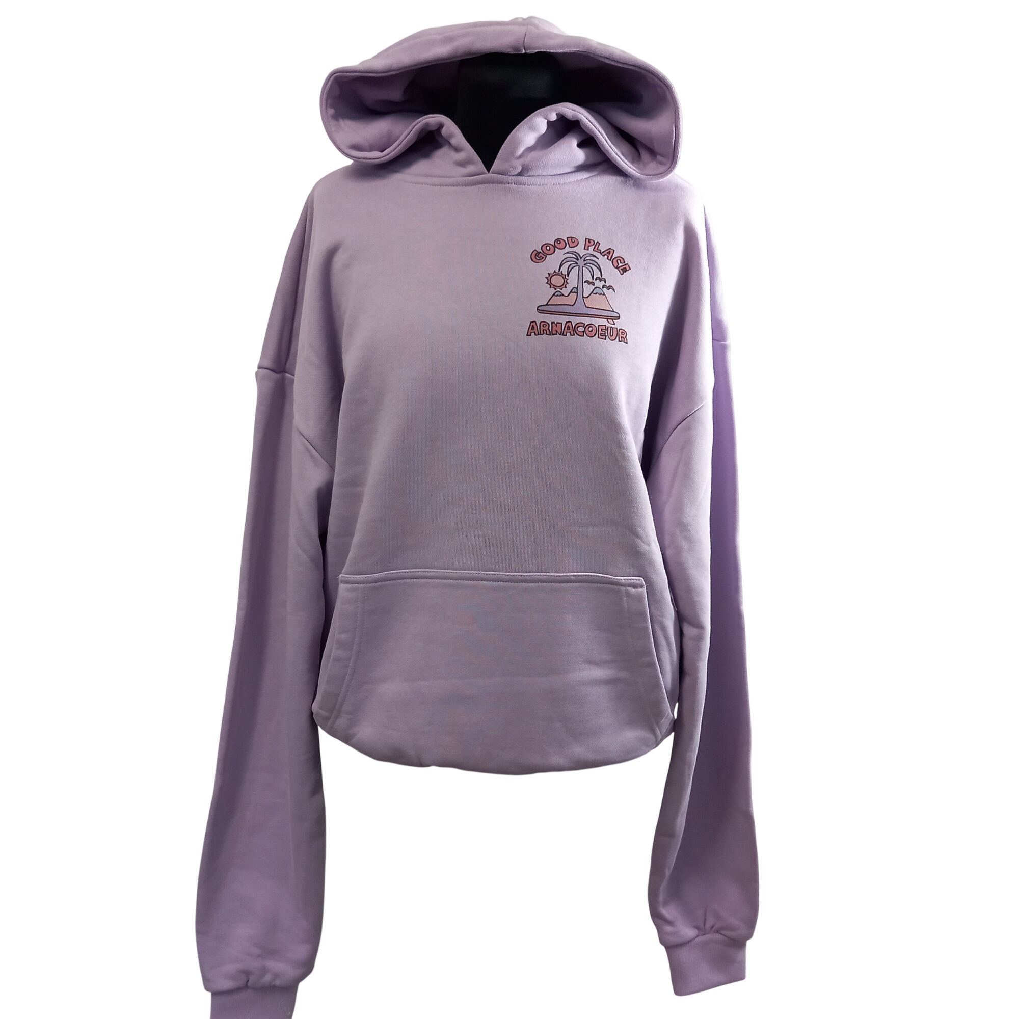 Sweat à capuche couleur parme, de taille S, de marque Arnacoeur Très bon état -  reconditionné disponible sur Label Emmaüs