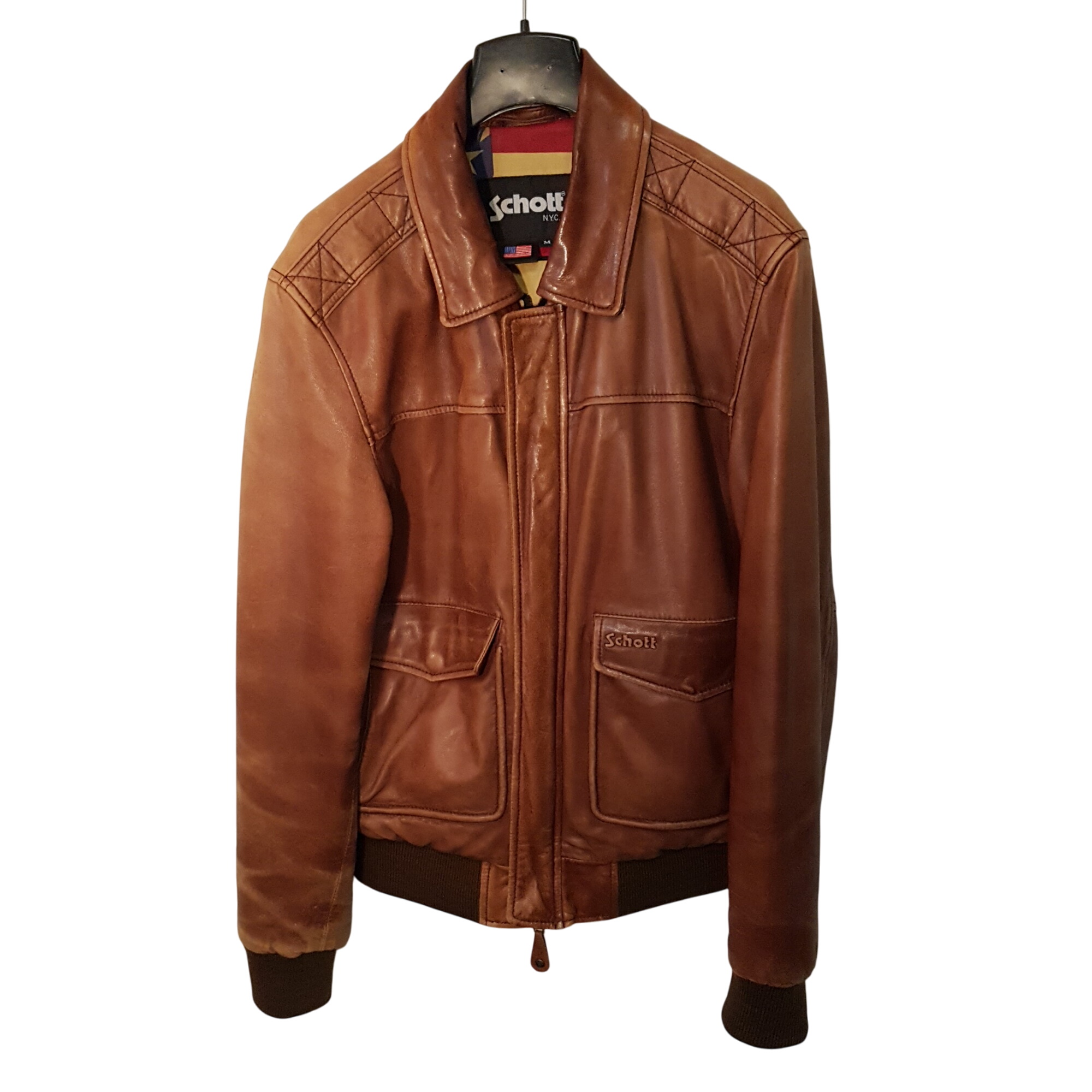 Blouson cuir Schott vintage taille M - Label Emmaus - Modalova