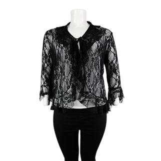Gilet noir imprimé transparent - femme - Lady Belle - taille 4 - Photo 0