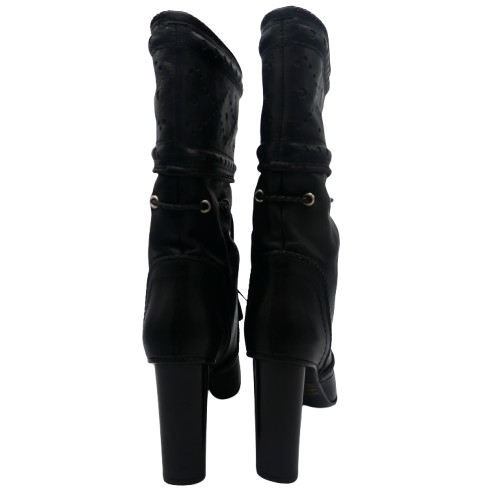 Barbara Bui Bottines noires en cuir à talons - Pointure 37 - Photo 3