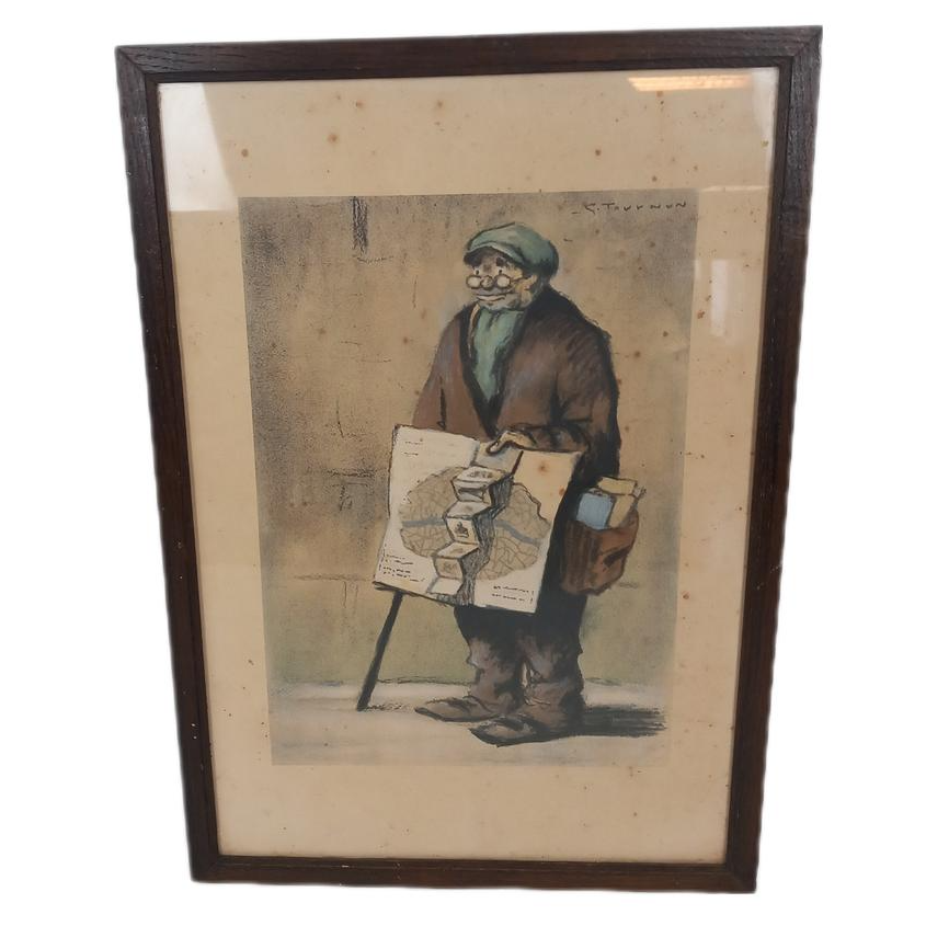 Déco murale encadrée antique 21.5cm