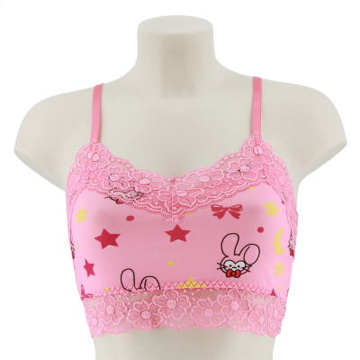 brassière rose avec étoiles et dentelle -Romwe-taille s - Photo 0