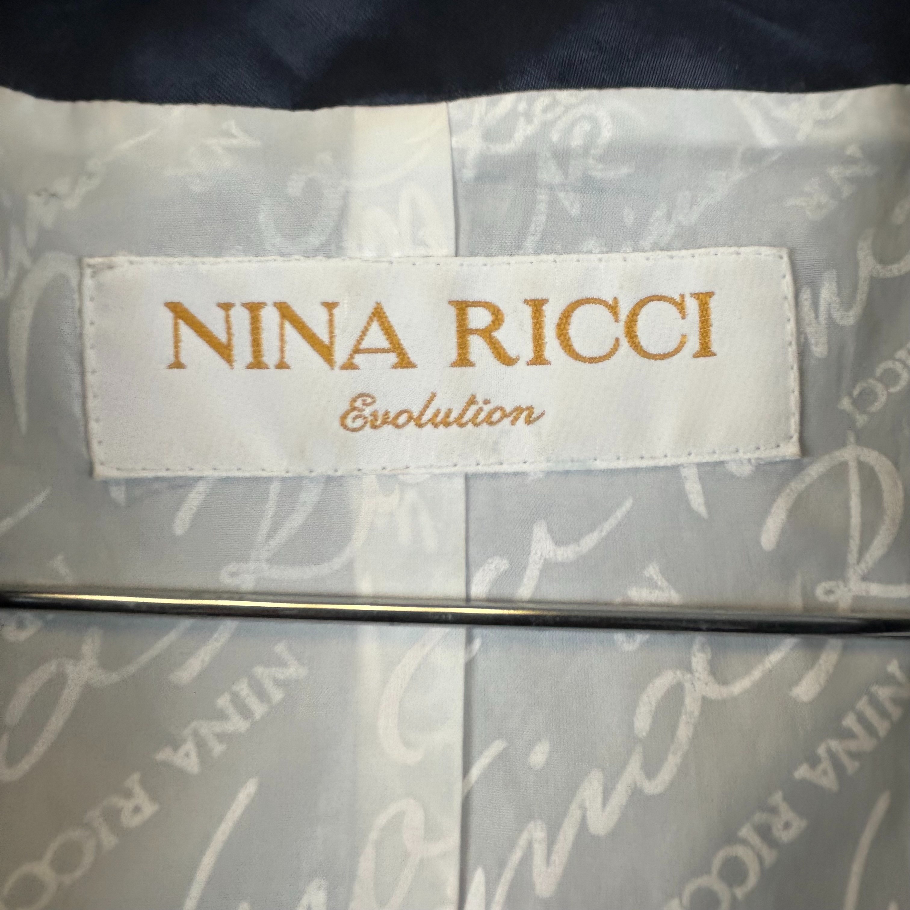 Nina Ricci évolution - Veste en polyester bleue marine - Taille 40 - Photo 3