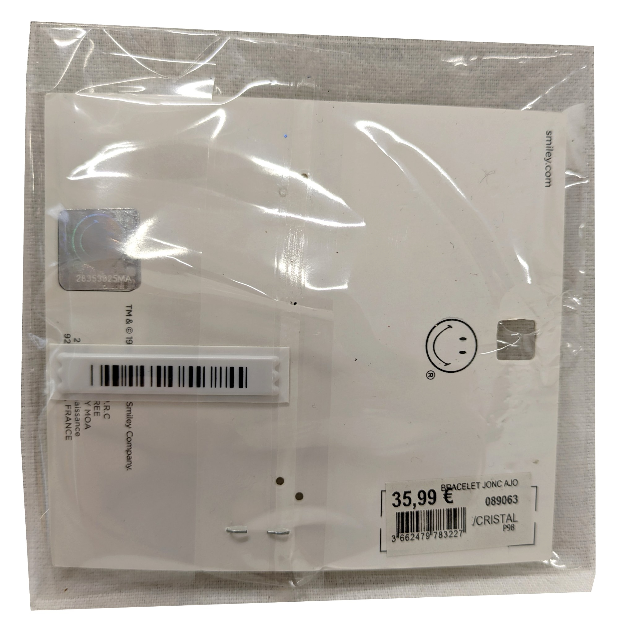 Bracelet manchette Moa Smiley en métal doré et strass Bijou neuf idée cadeau - Comme neuf - Photo 2