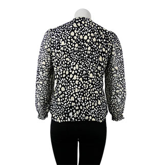 Blouse noire et blanche - femme - Christine Laure - Taille 4 Bon état - Vue 2 - 