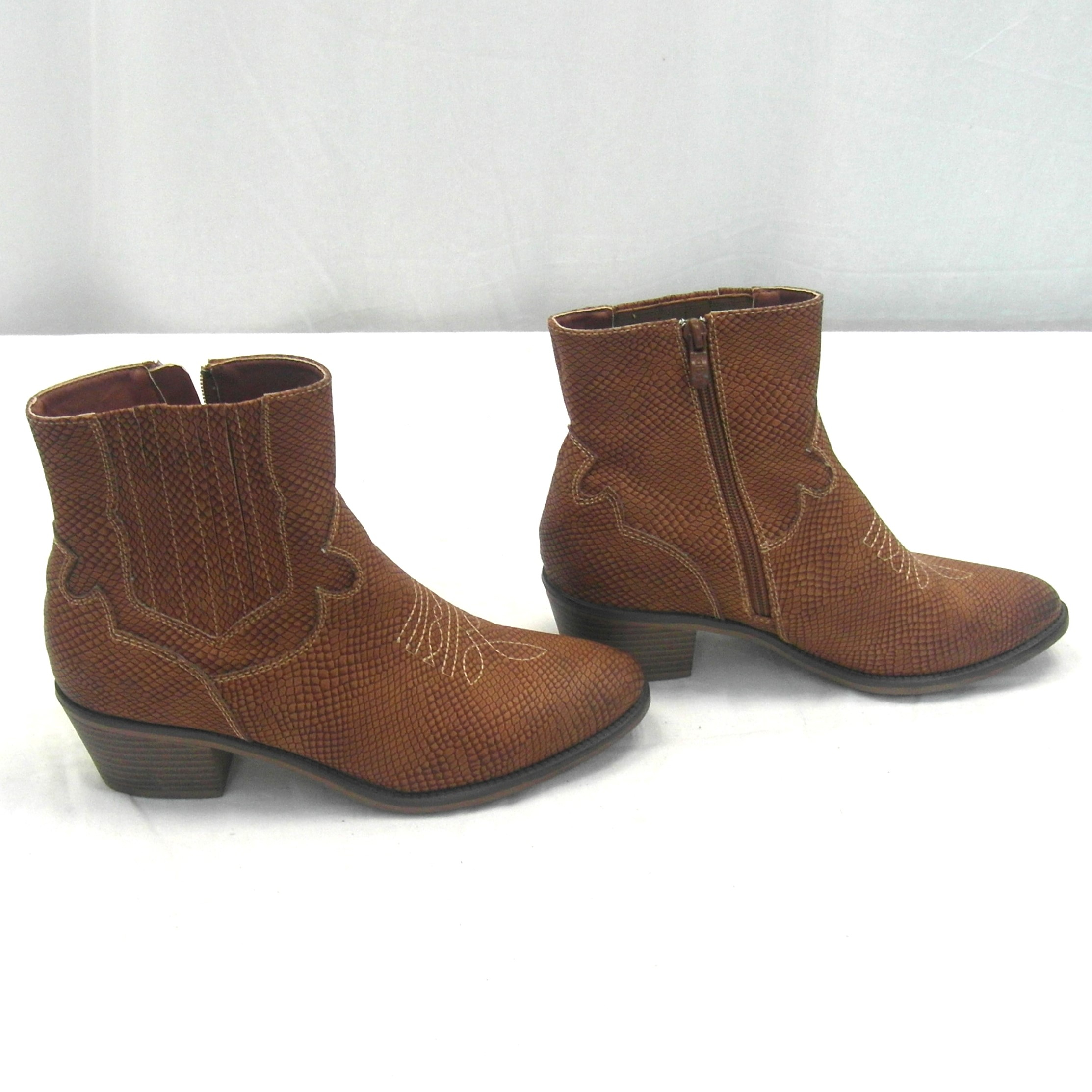 Bottines marron à motifs d'écailles Fabs taille 39 - Photo 4