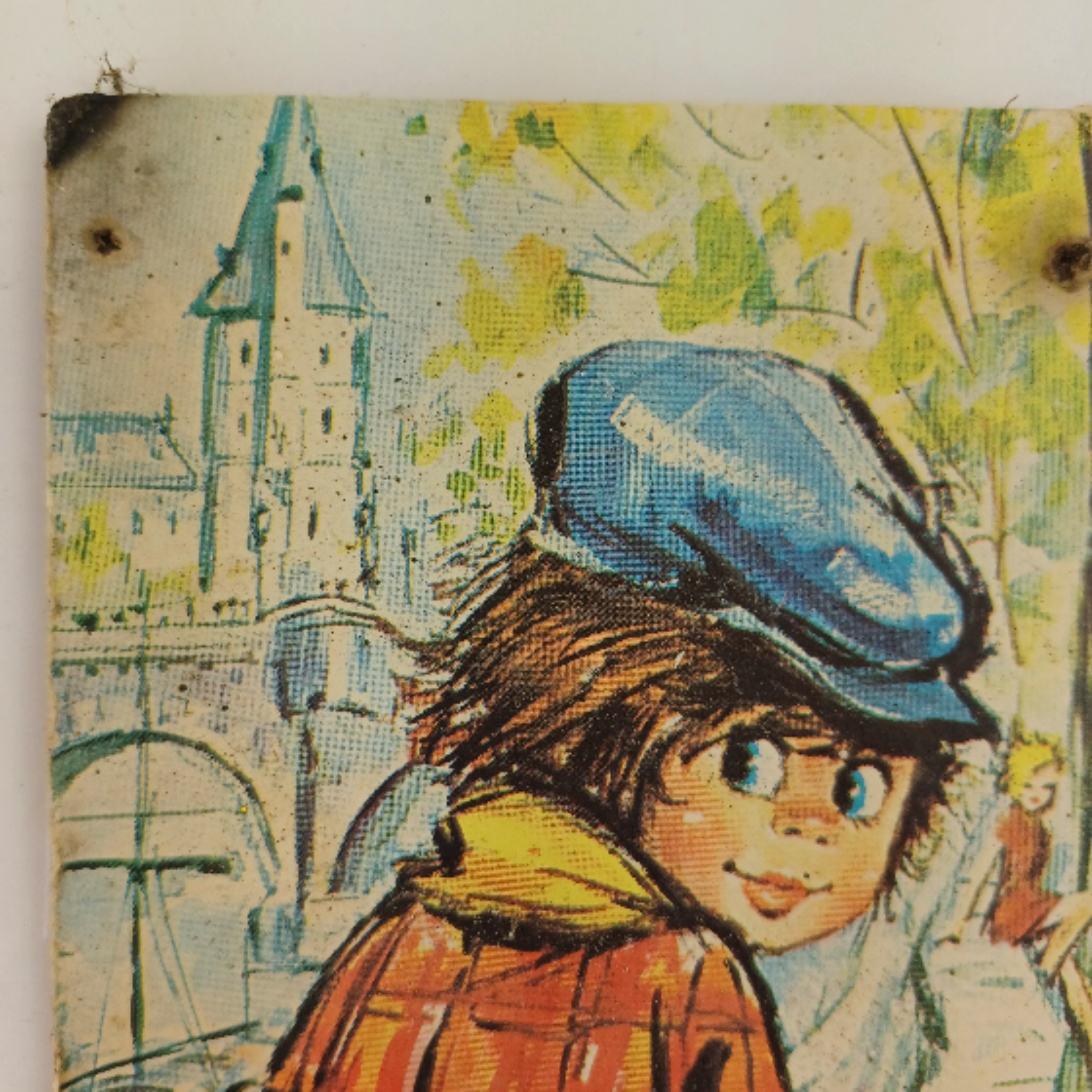 Petit tableau d'un Poulbot urinant de 10x20cm - Photo 1