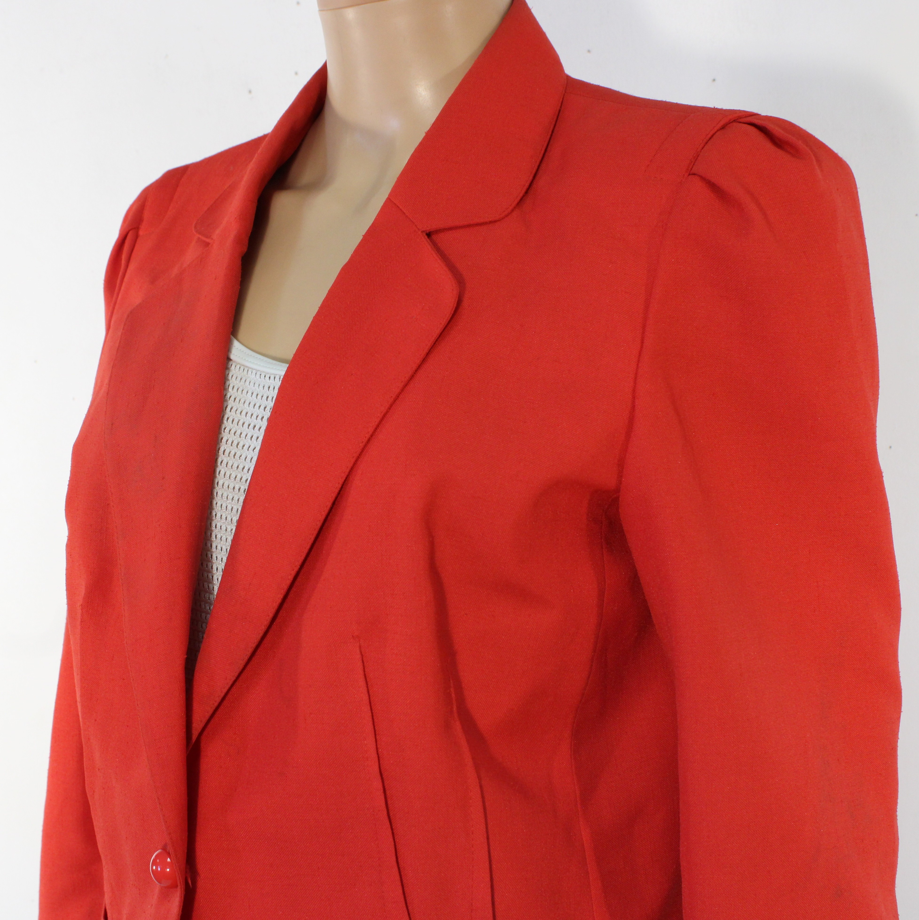 Veste Vintage Femme Rouge DELUXE FRANCE Taille Estimée L  - Vue 4 - 