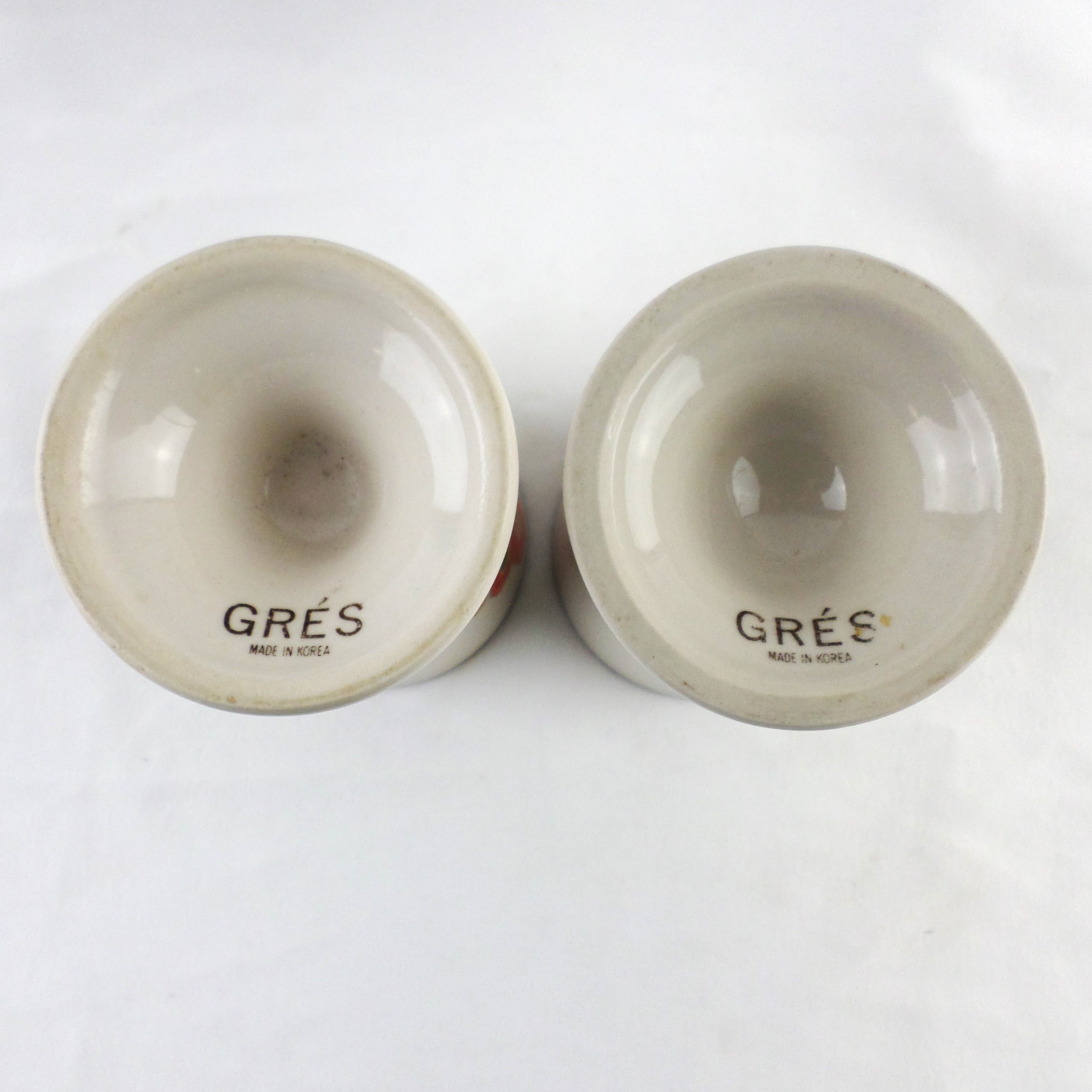 Lot De 2 Mugs Mazagrans En Porcelaine - Scène Galante Vintage - Occasion - Collection