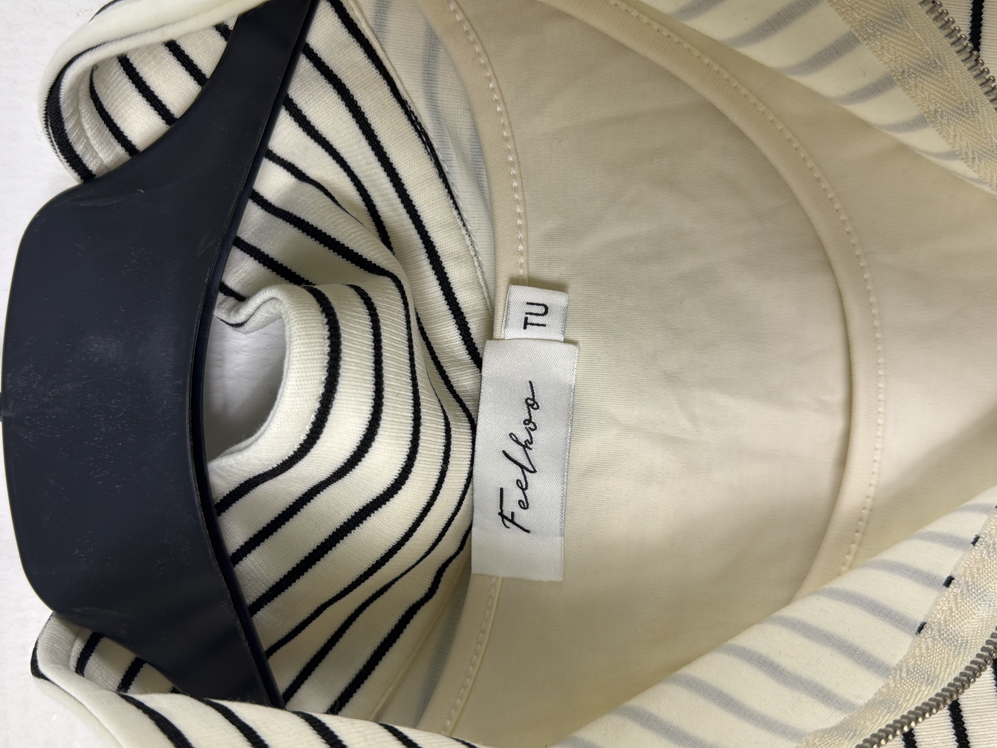 Pull rayé Feelhoo 🧥 à fermeture éclair Taille unique - Photo 2