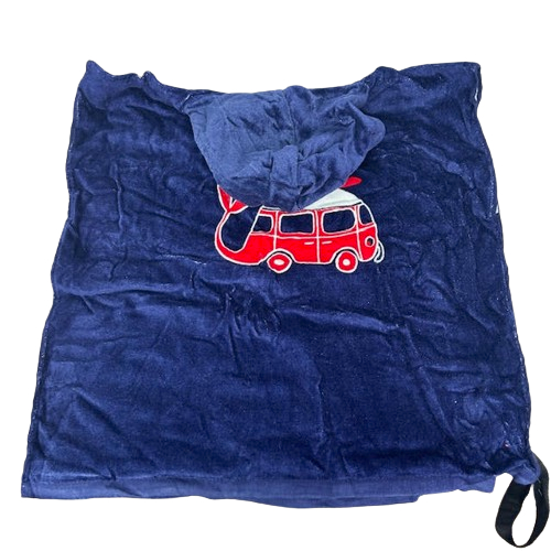 Poncho serviette enfant, TU, bleu - Photo 0