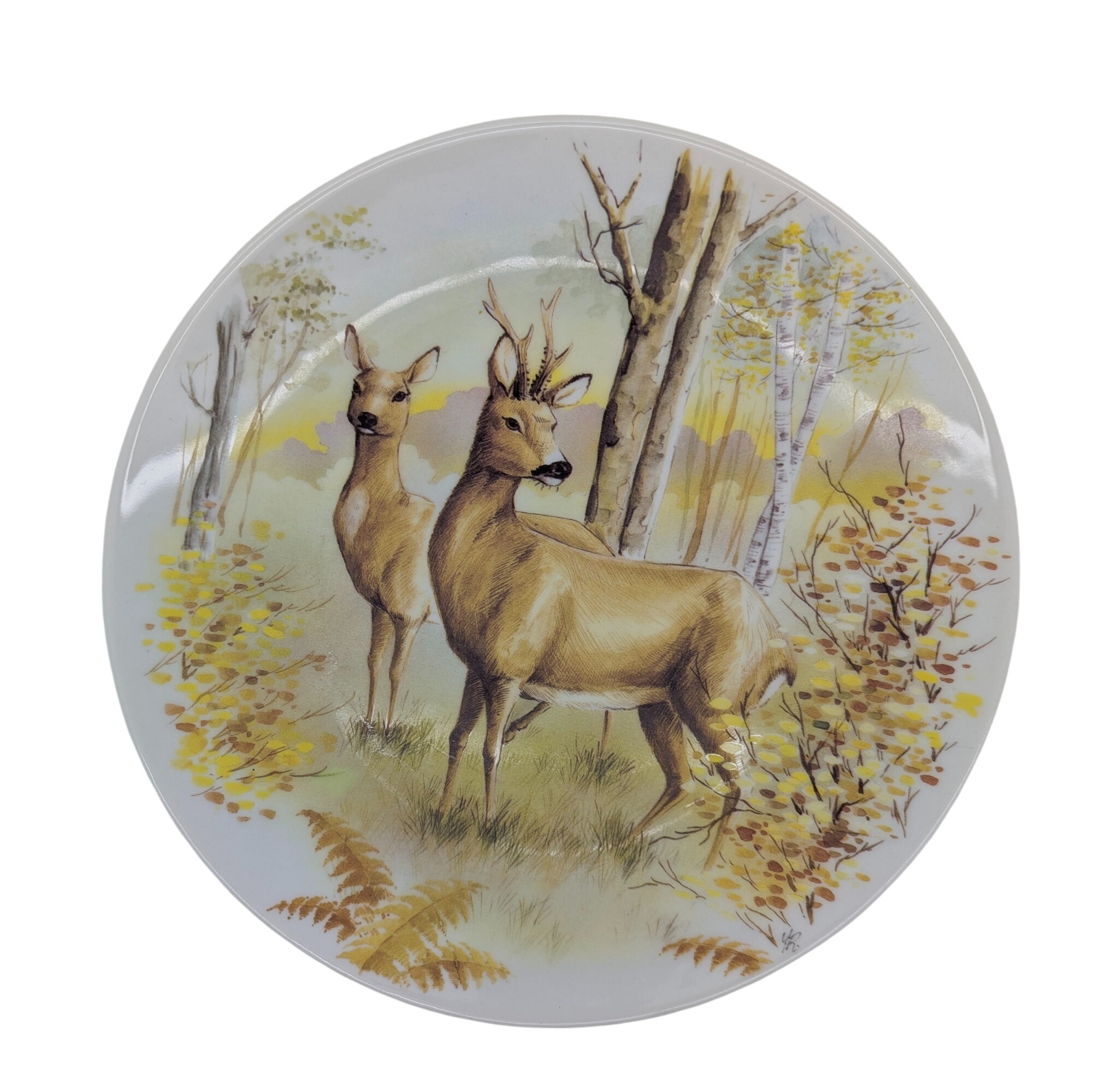 Acheter Assiette plate décor chevreuil signée Comme neuf - 15,00 € Assiette plate décor chevreuil signée Comme neuf - reconditionné disponible sur Label Emmaüs