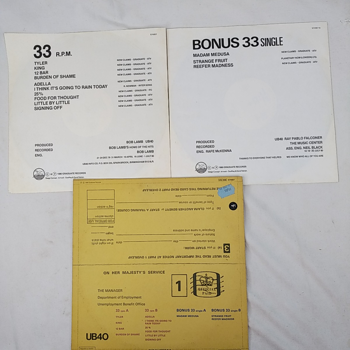 Voir photo 2 de UB40 - Signing off + bonus - année 1980- 33T double albums UB40 - Signing off + bonus - année 1980- 33T double albums Bon état - Vue 2 -