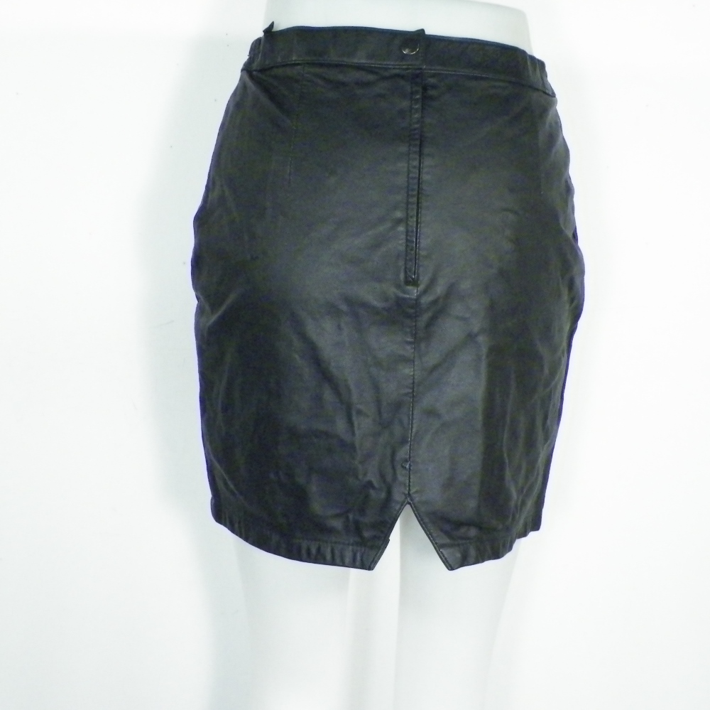 Jupe en Cuir Noire BROADWAY Taille Estimée 36. Bon état - Vue 3 - 