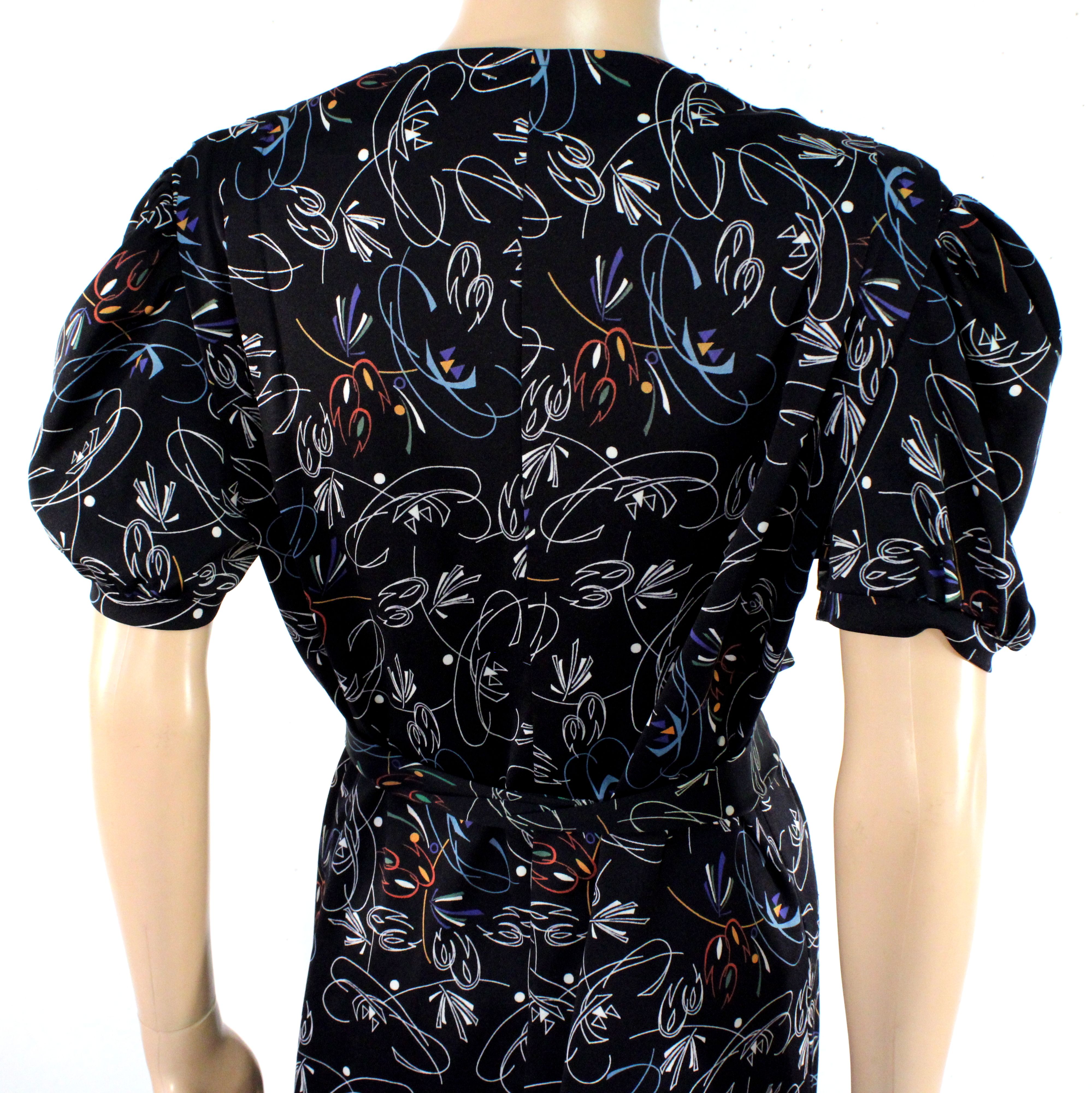 Robe Noire A Motifs Estimée Taille Unique - Photo 4