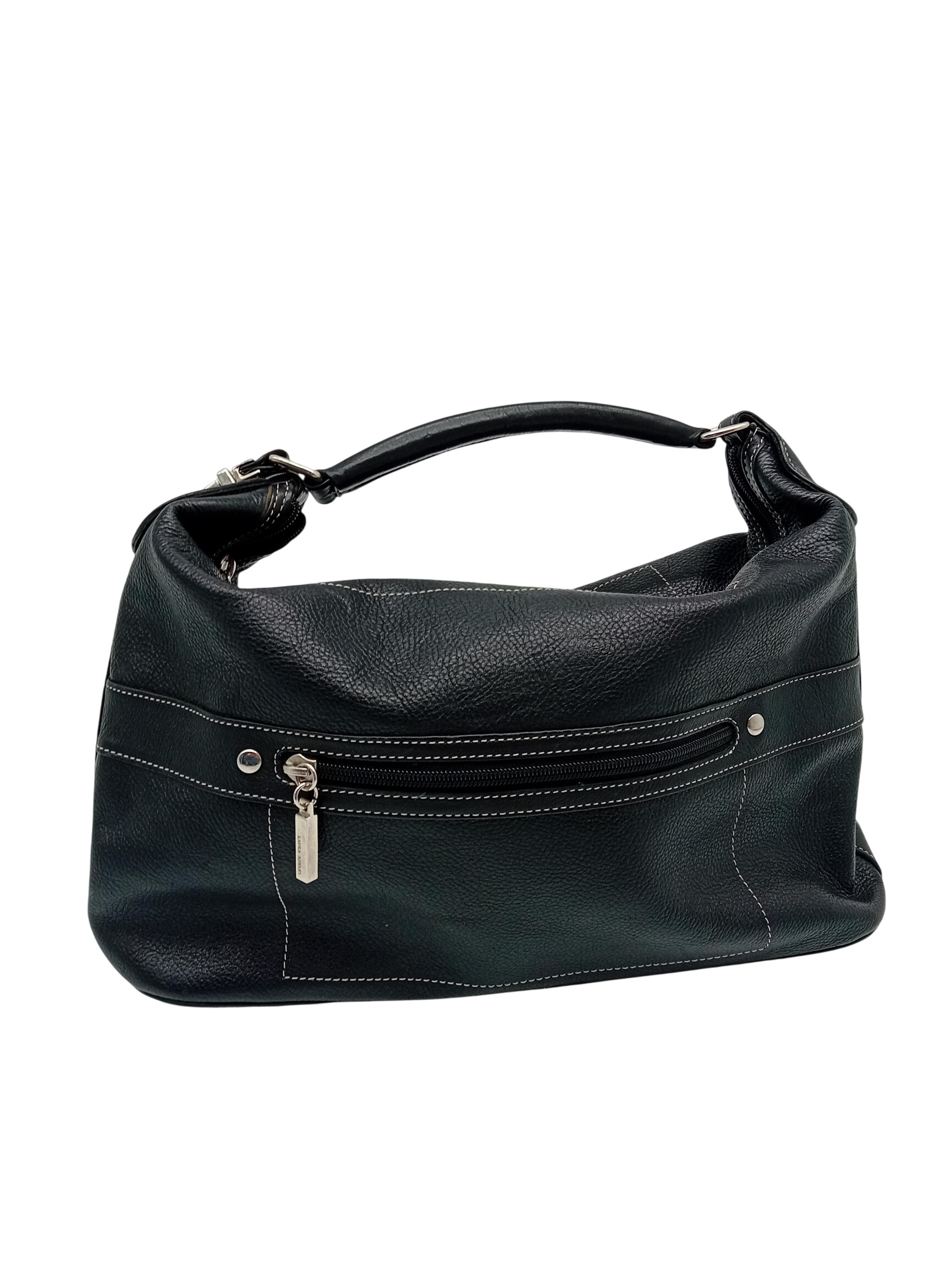 Sac À Main Cuir Noir Laura Ashley Couture Contrastée (T4955) Très bon état -  reconditionné disponible sur Label Emmaüs