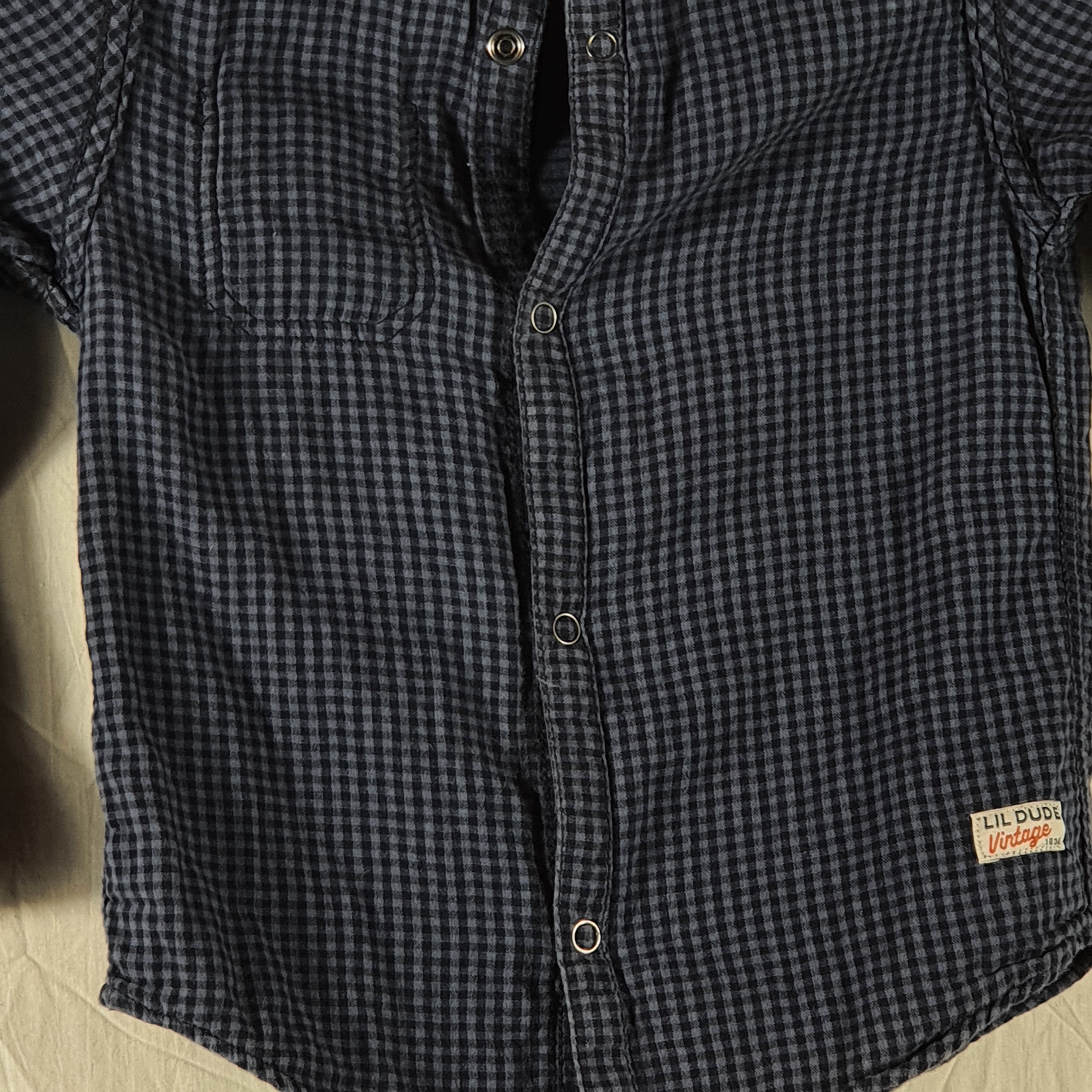 Chemise à carreaux bleue réversible - Lil Dude - 4 ans (estimé) - Photo 2