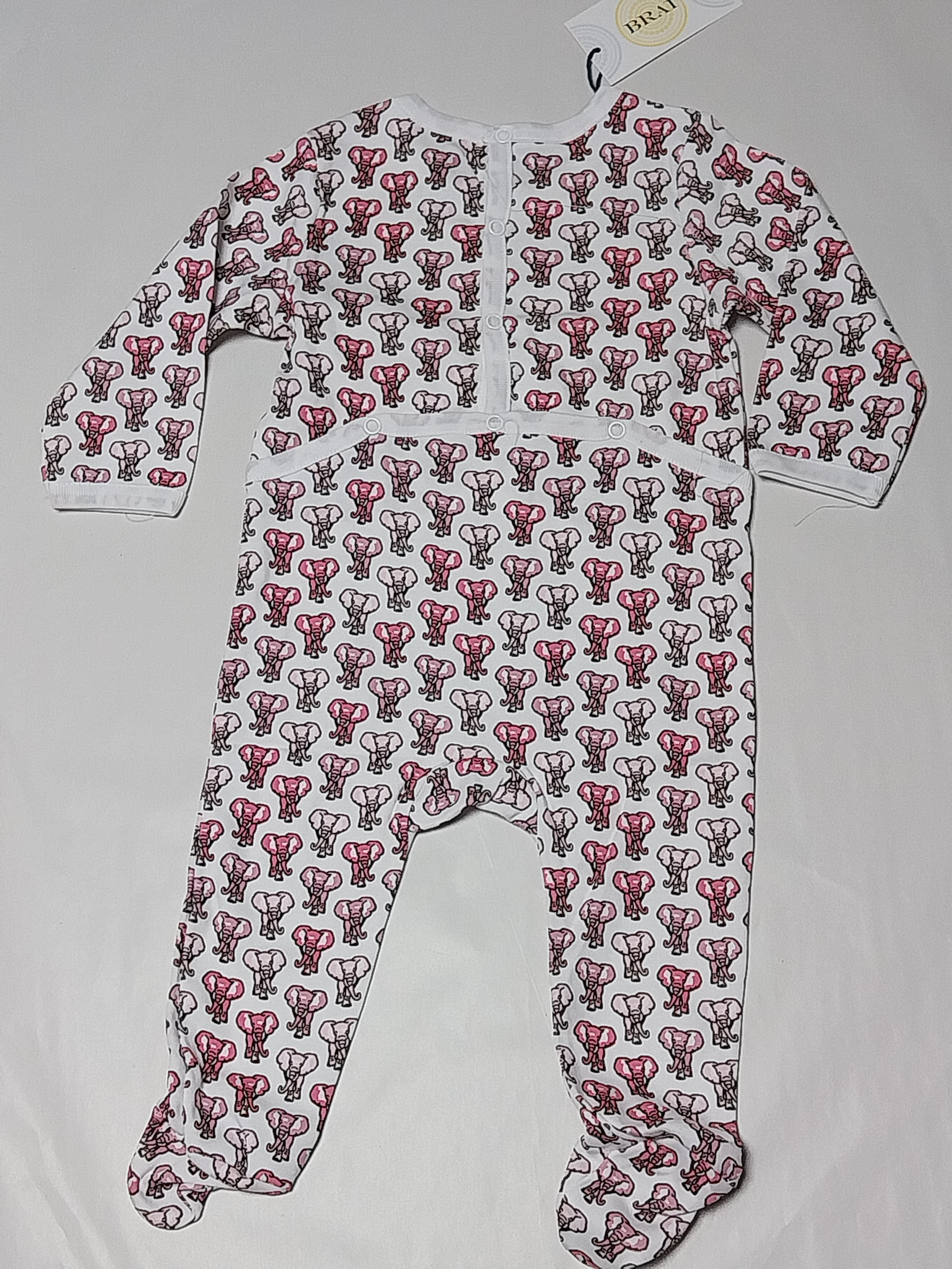 pyjama fille - BRAI 3m-6m motif éléphant  - Photo 1