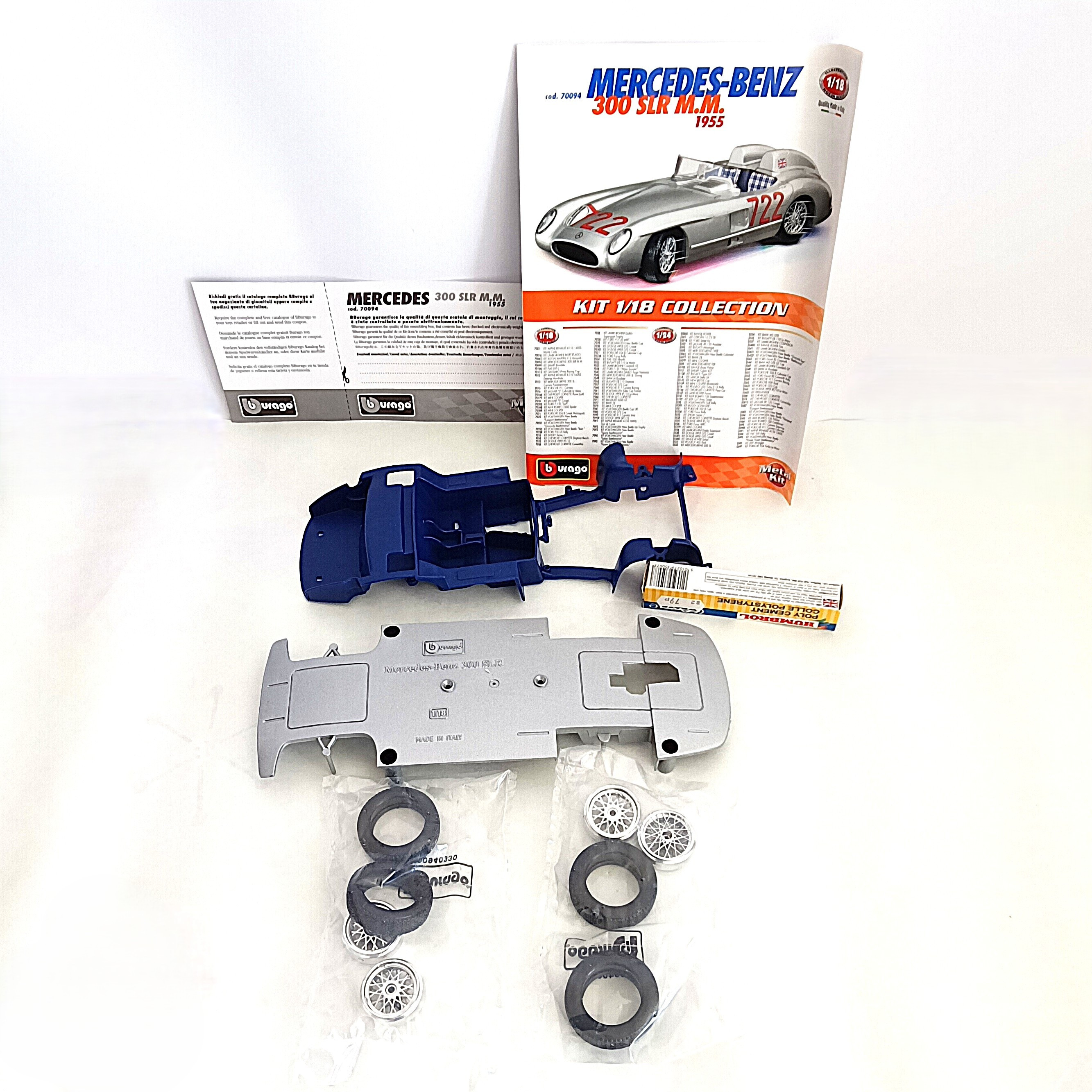 Maquette Burago 1/18 – Mercedes-Benz 300 SLR 1955 – Kit complet à assembler Très bon état - Vue 10 - 