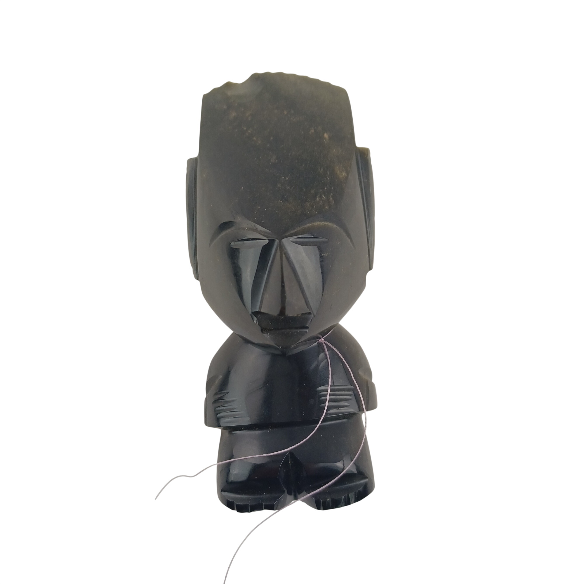 Statuette d'obsidienne de 12 cm sculptée d'un homme Très bon état -  reconditionné disponible sur Label Emmaüs