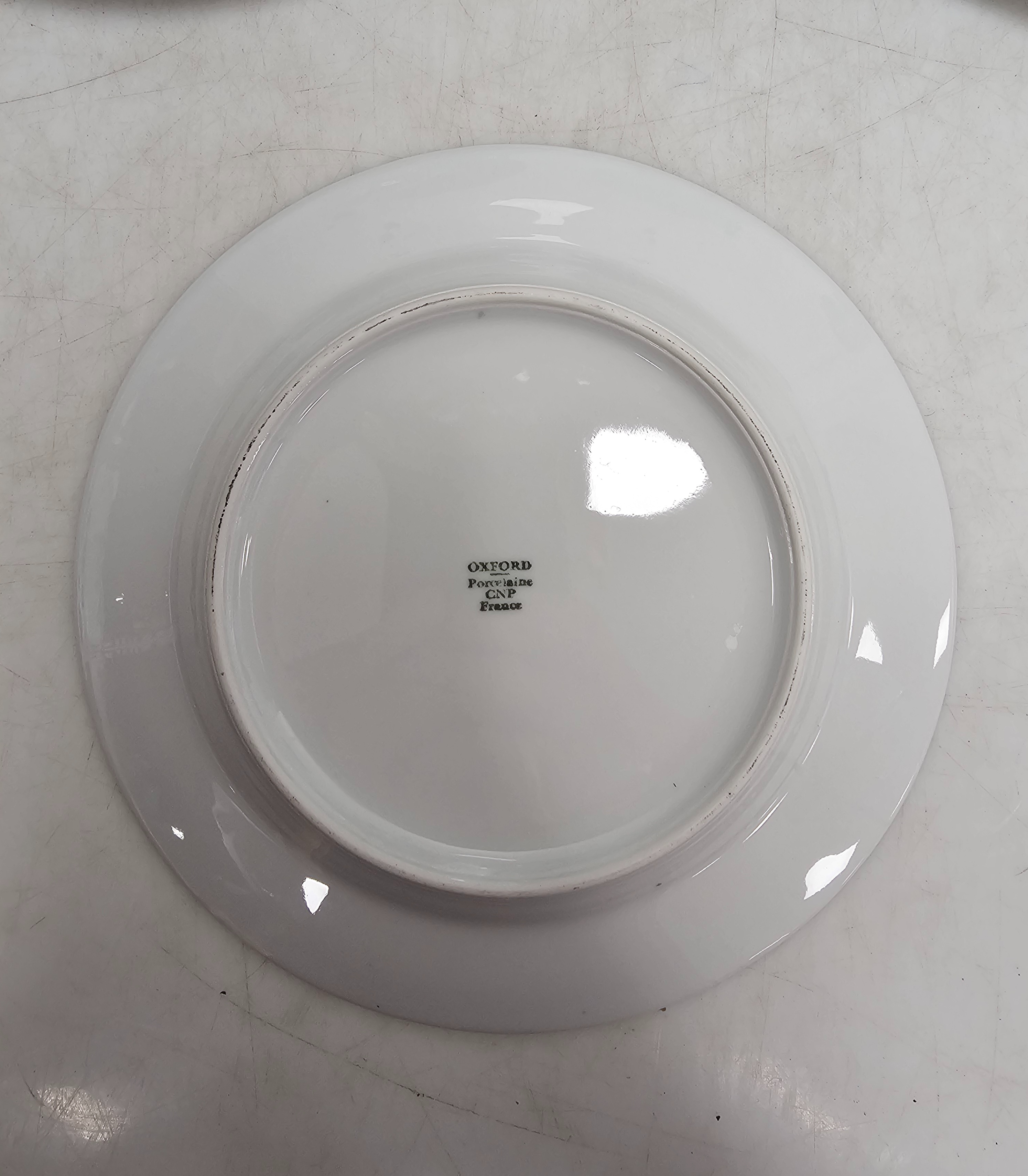Lot de 11 assiettes en porcelaine France, OXFORD - Photo 2