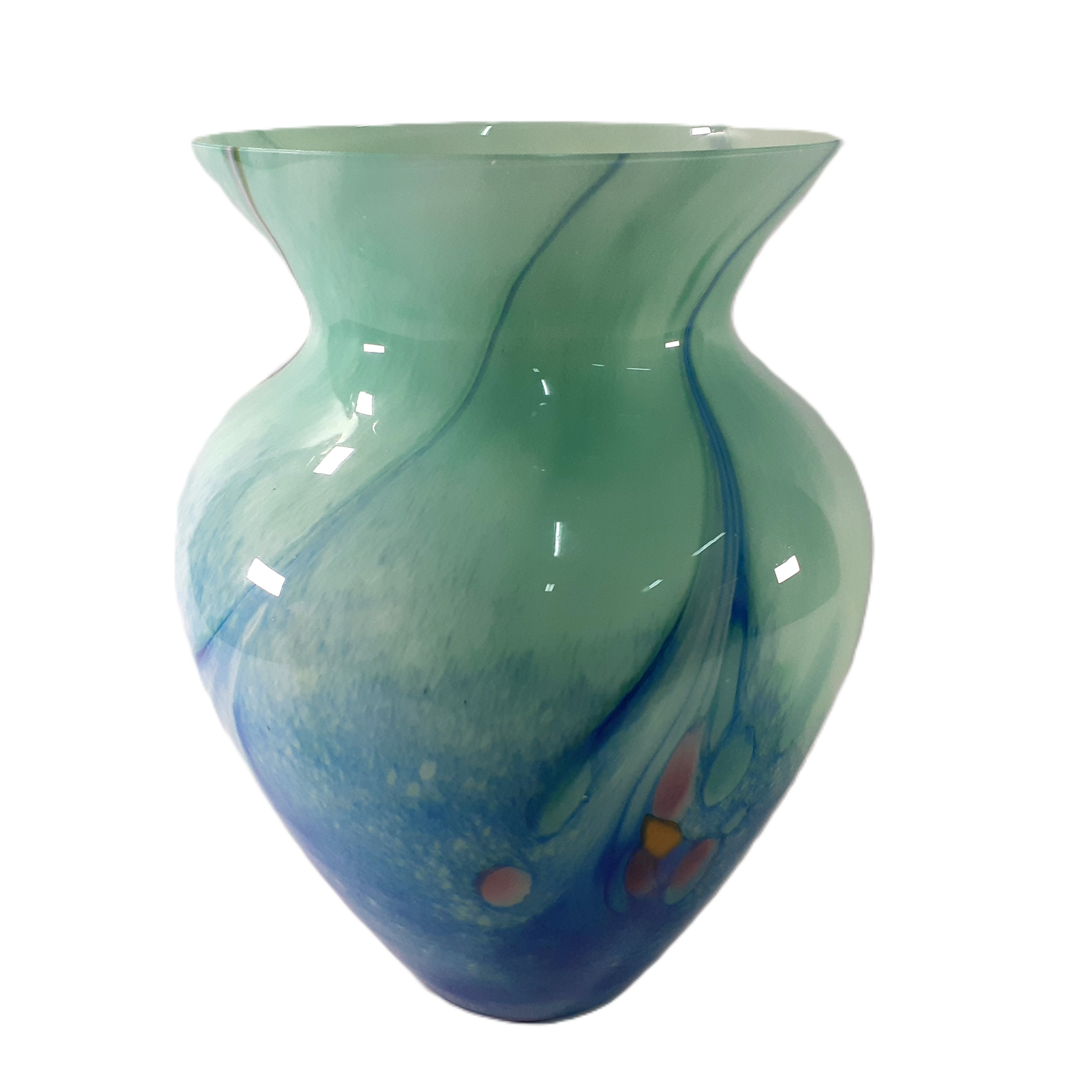 Très beau et grand vase en verre soufflé à inclusions - Photo 6