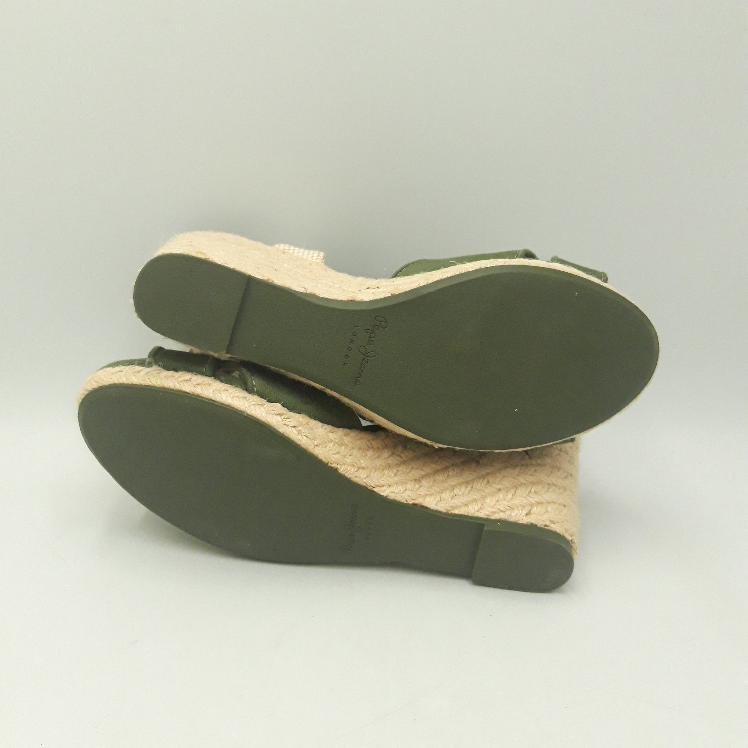 Sandales compensées couleur kaki femme de la marque Pepe Jeans, pointure 36 Comme neuf - Vue 5 - 
