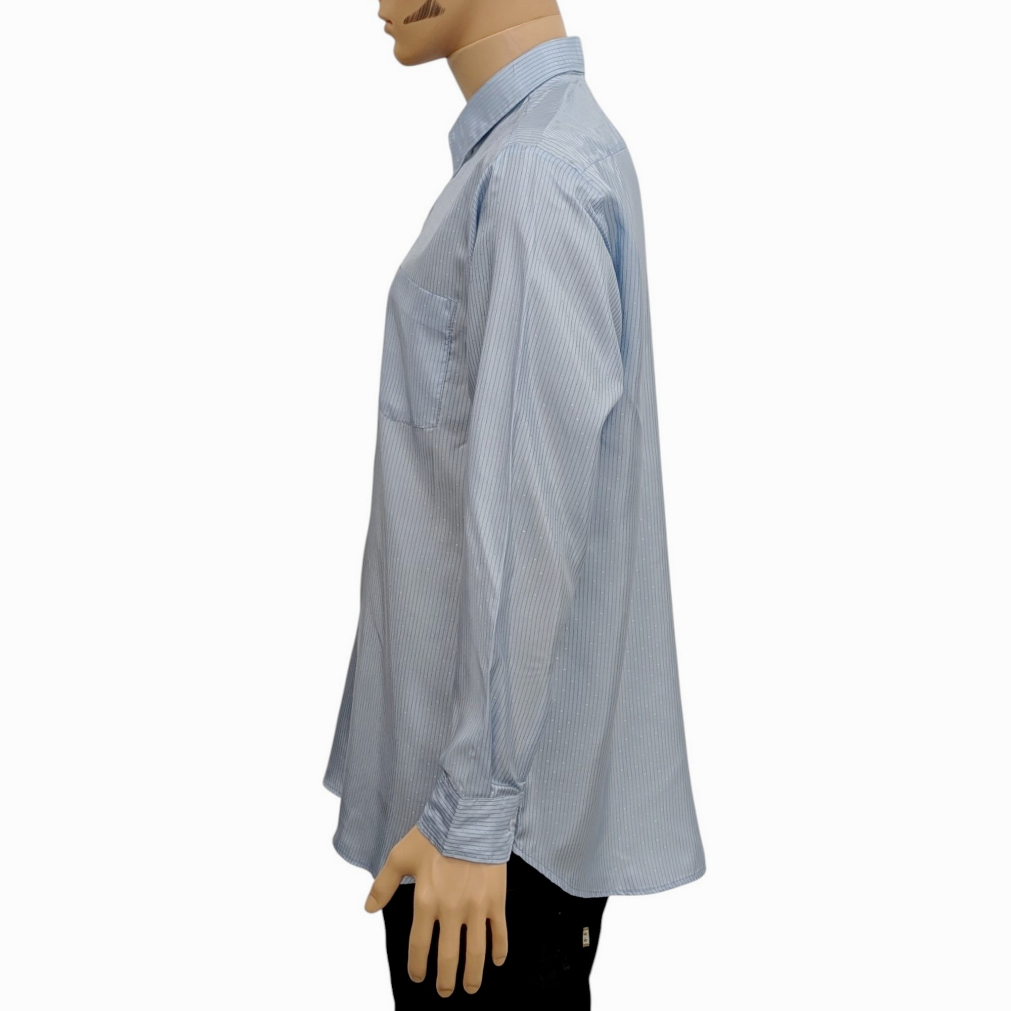 Chemise Playboy's Fashion T XL Vintage bleu ciel à rayures - Photo 3