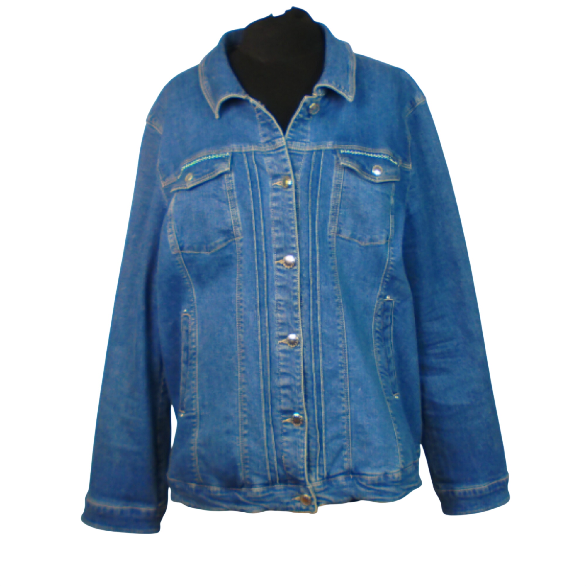 Veste ARMAND THIERY, jean bleu, taille 44 - 46 estimée Très bon état -  reconditionné disponible sur Label Emmaüs