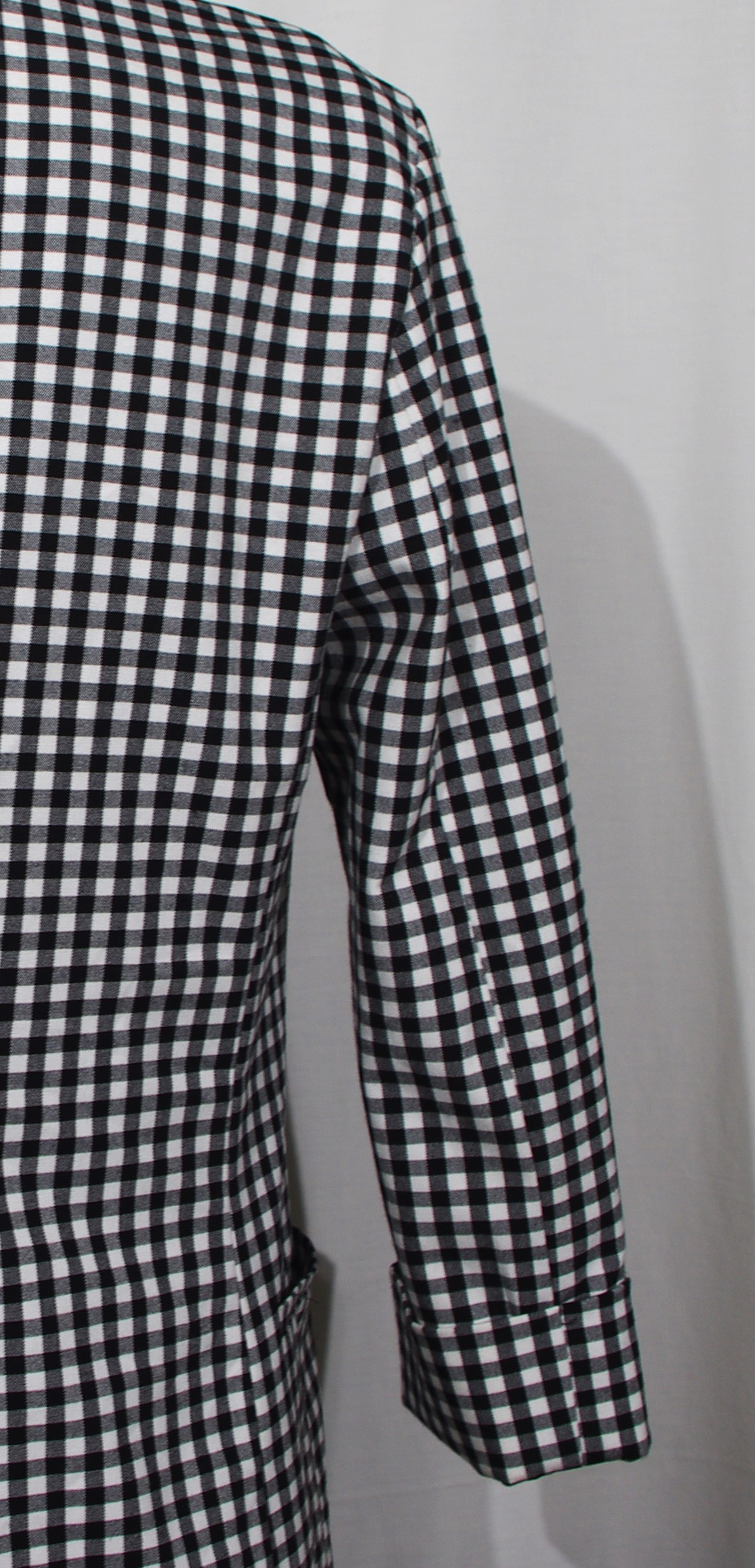 Veste Bershka- M - vichy noir&blanc longue col tailleur - Photo 5