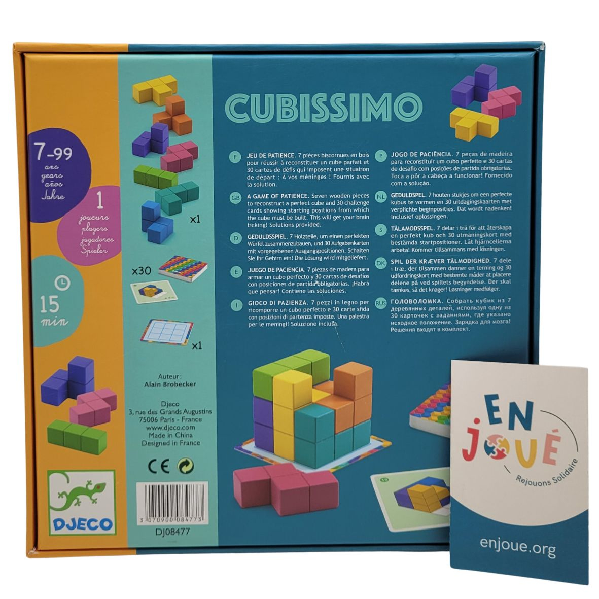 Voir photo 3 de Jeu de société - Cubissimo Jeu de patience - Djeco - À partir de 7 ans. Jeu de société - Cubissimo Jeu de patience - Djeco - À partir de 7 ans. Très bon état - Vue 3 -