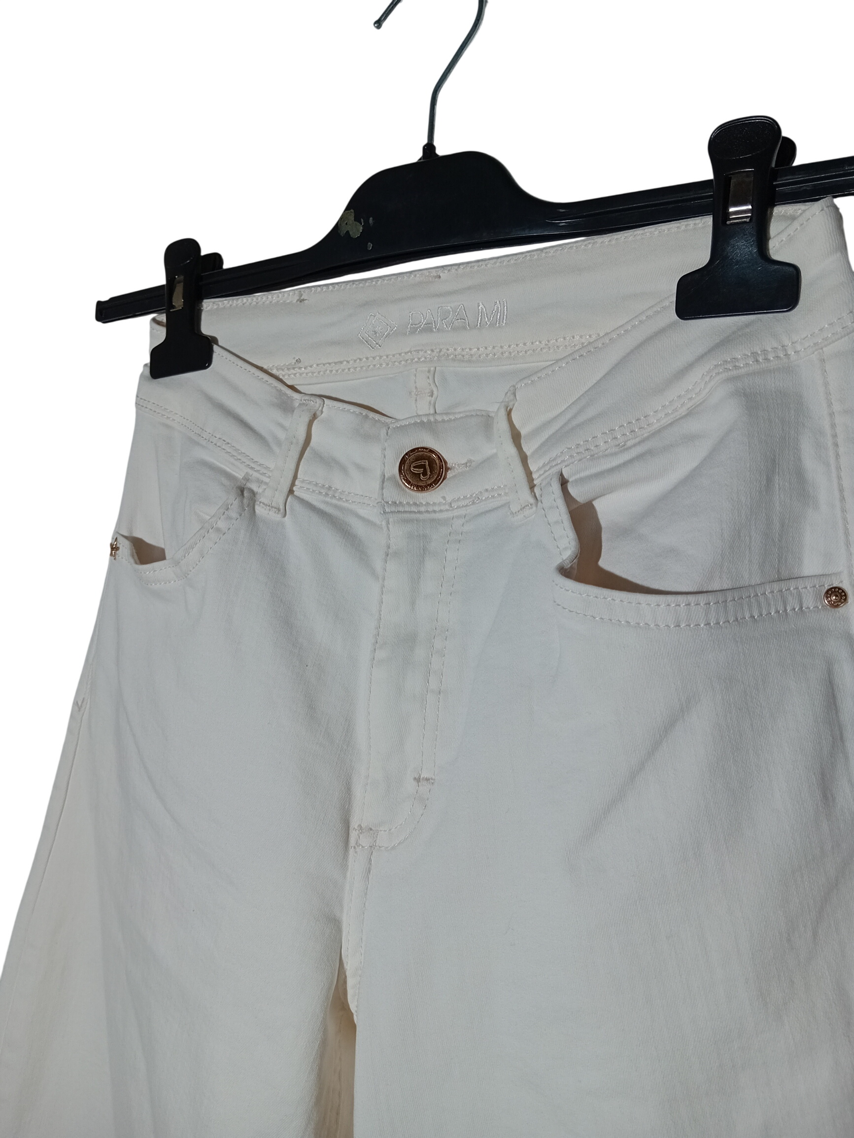 Voir photo 2 de Pantalon Blanc Para Mi Taille 34 Coupe Large (T3634) Pantalon Blanc Para Mi Taille 34 Coupe Large (T3634) Très bon état - Vue 2 -