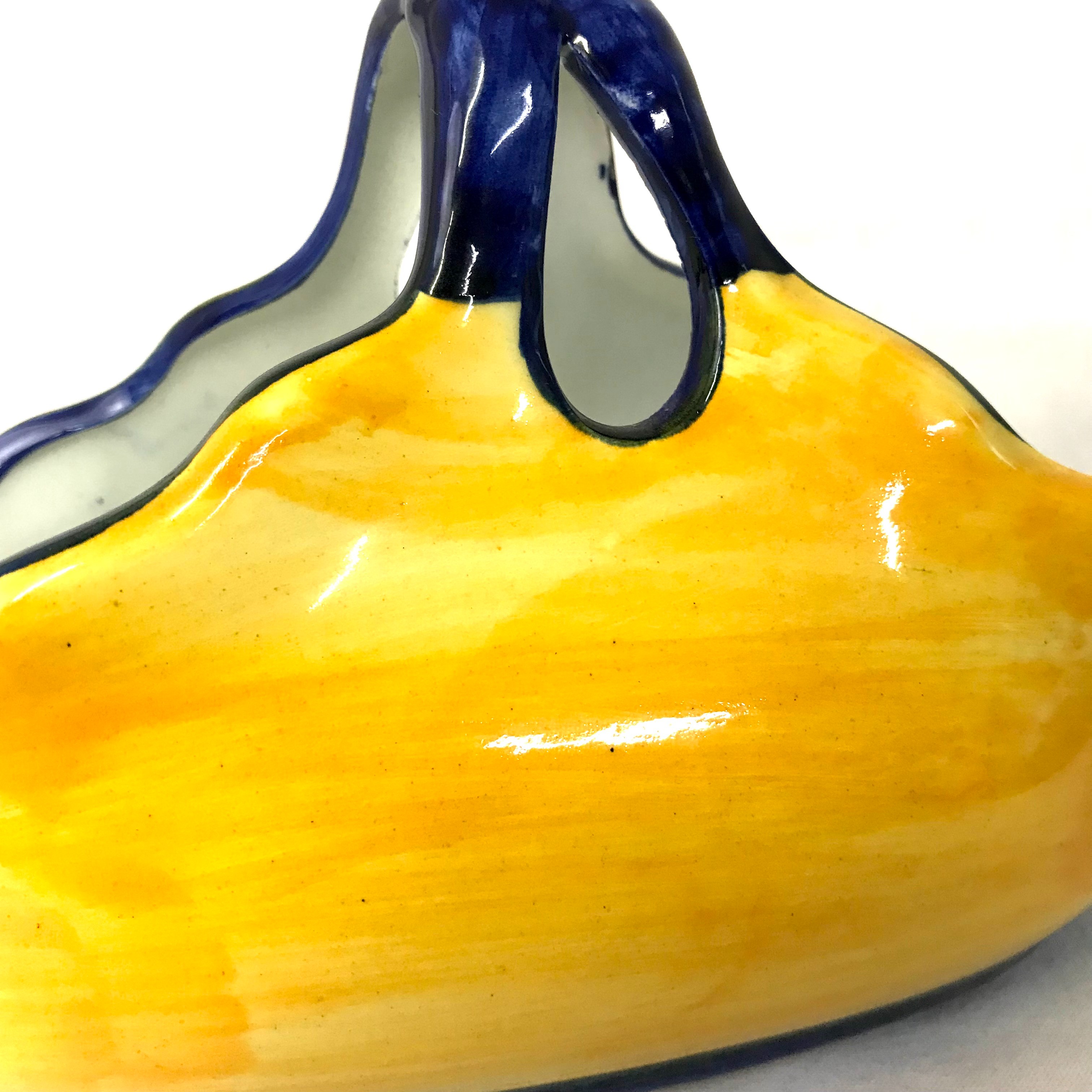 Panier en céramique Jaune et bleu - Rdo de Javea - Bon état - Photo 11