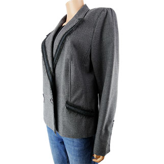 Voir photo 3 de Veste grise chinée - Femme- Weinberg- Taille 46 Veste grise chinée - Femme- Weinberg- Taille 46 Très bon état - Vue 3 -