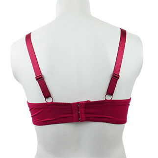 Soutien -gorge bordeaux à dentelle noire avec armatures -Femme-Taille 100 D - Photo 1