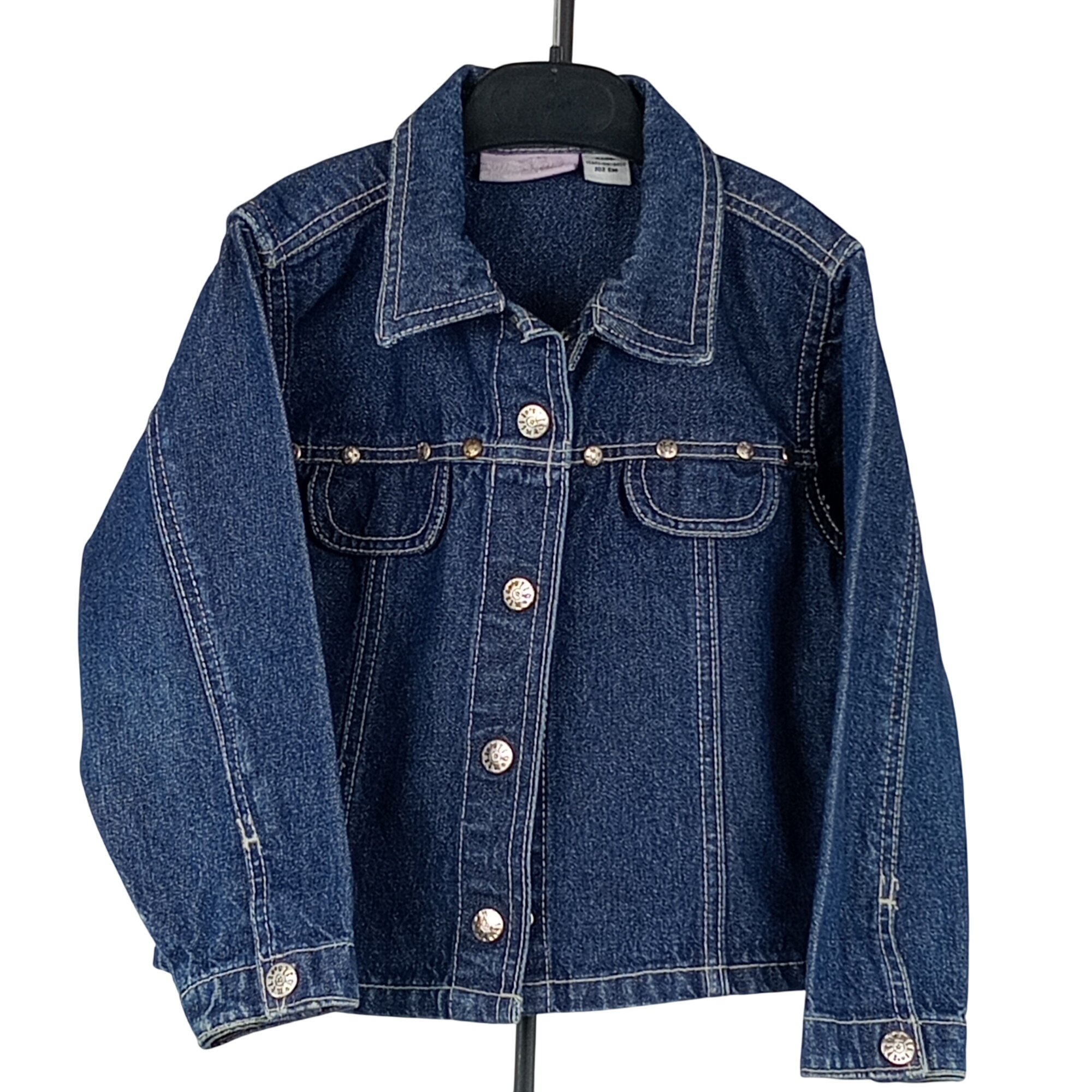 Veste en jean enfant fille de la marque Miss Oyla manches longues de couleur bleu taille 102 cm (4 ans) - Photo 0