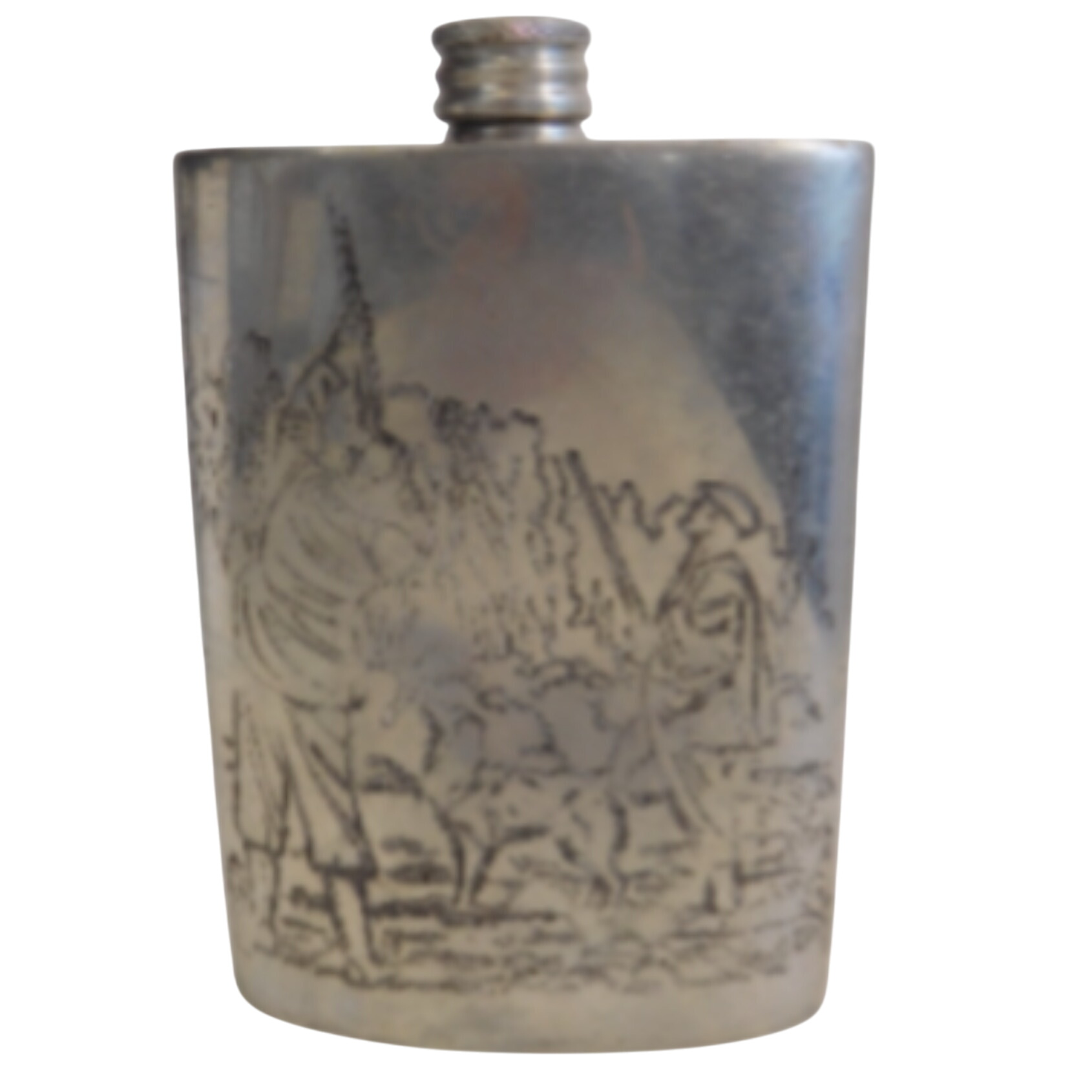 Flasque En étain Wentworth Pewter - Thème Pêcheur 177 Ml - Fabriqué Main UK - Cadeau Idéal Pour Pêcheur