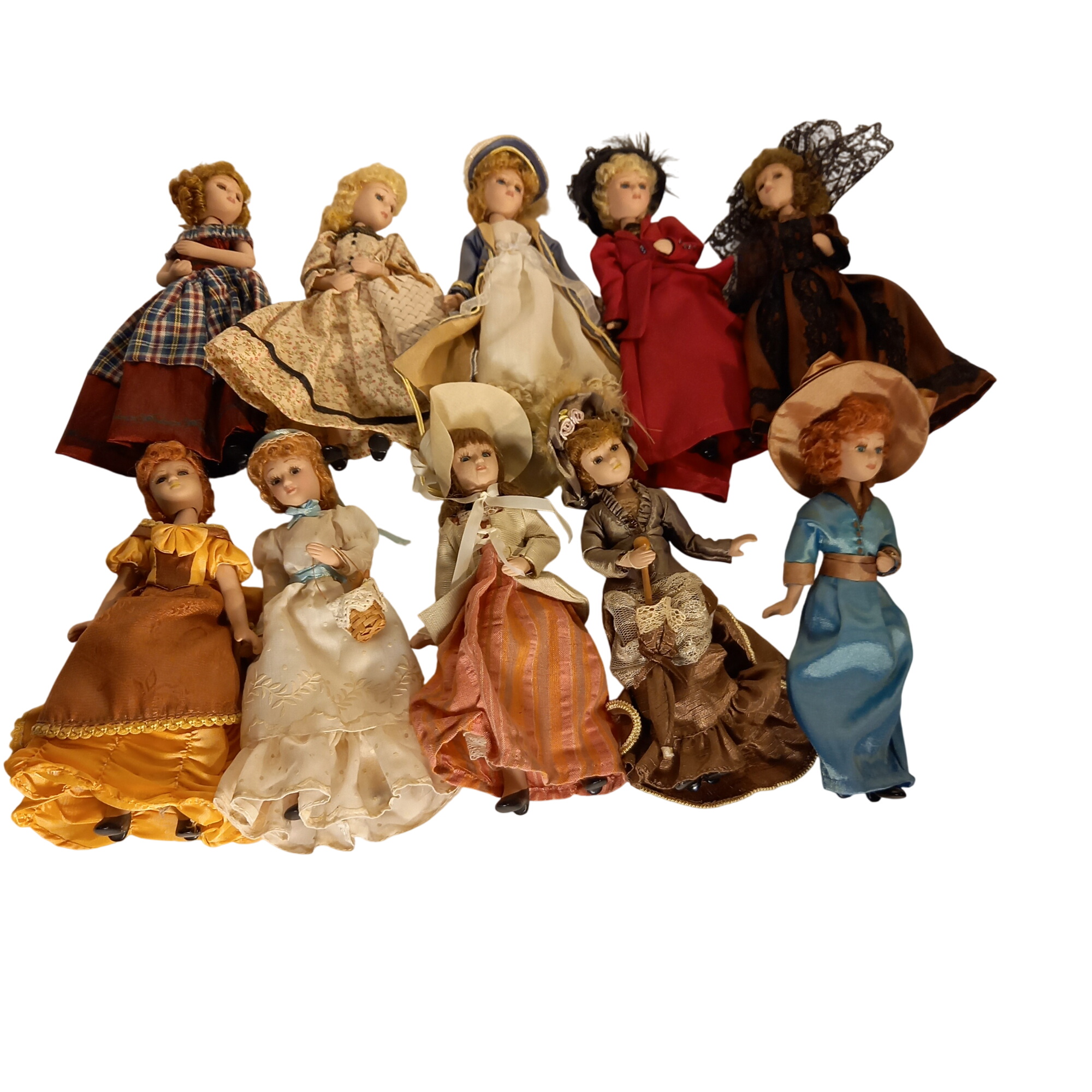Lot de 10 poupeés de collection en porcelaine  -  reconditionné disponible sur Label Emmaüs